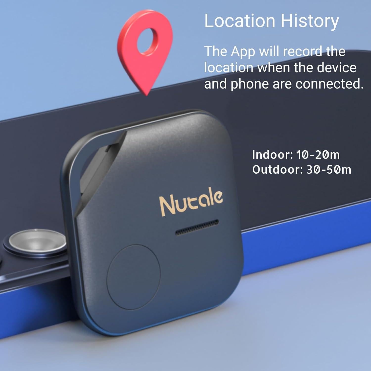 Pro Key Finder Tag, Bluetooth Tracker Item Locator - Both iOS and Android Compatible for Keys Pet Wallets or Backpacks and Tablets (1 Black)