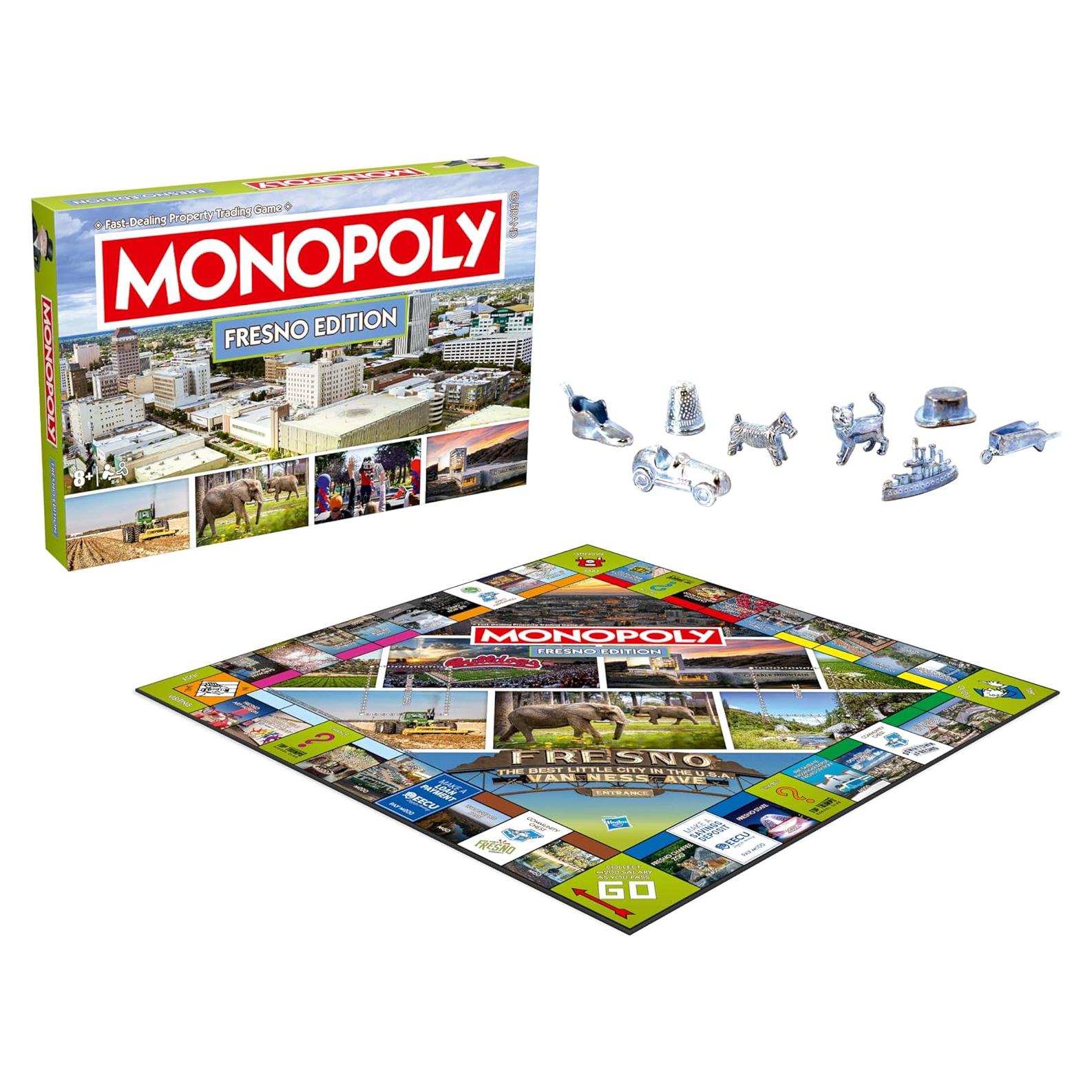 Monopoly Fresno CA - Juego de Mesa para 2-6 Jugadores