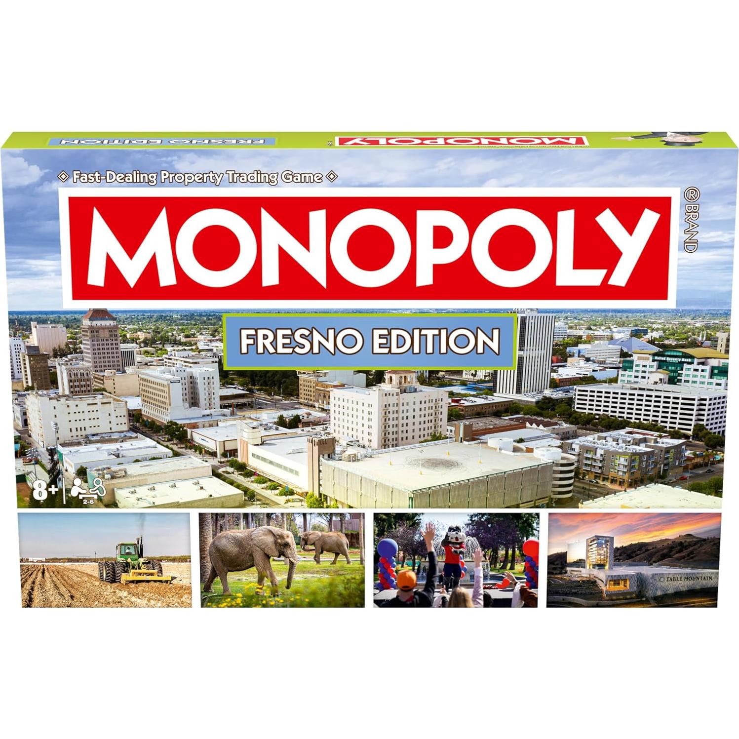 Monopoly Fresno CA - Juego de Mesa para 2-6 Jugadores