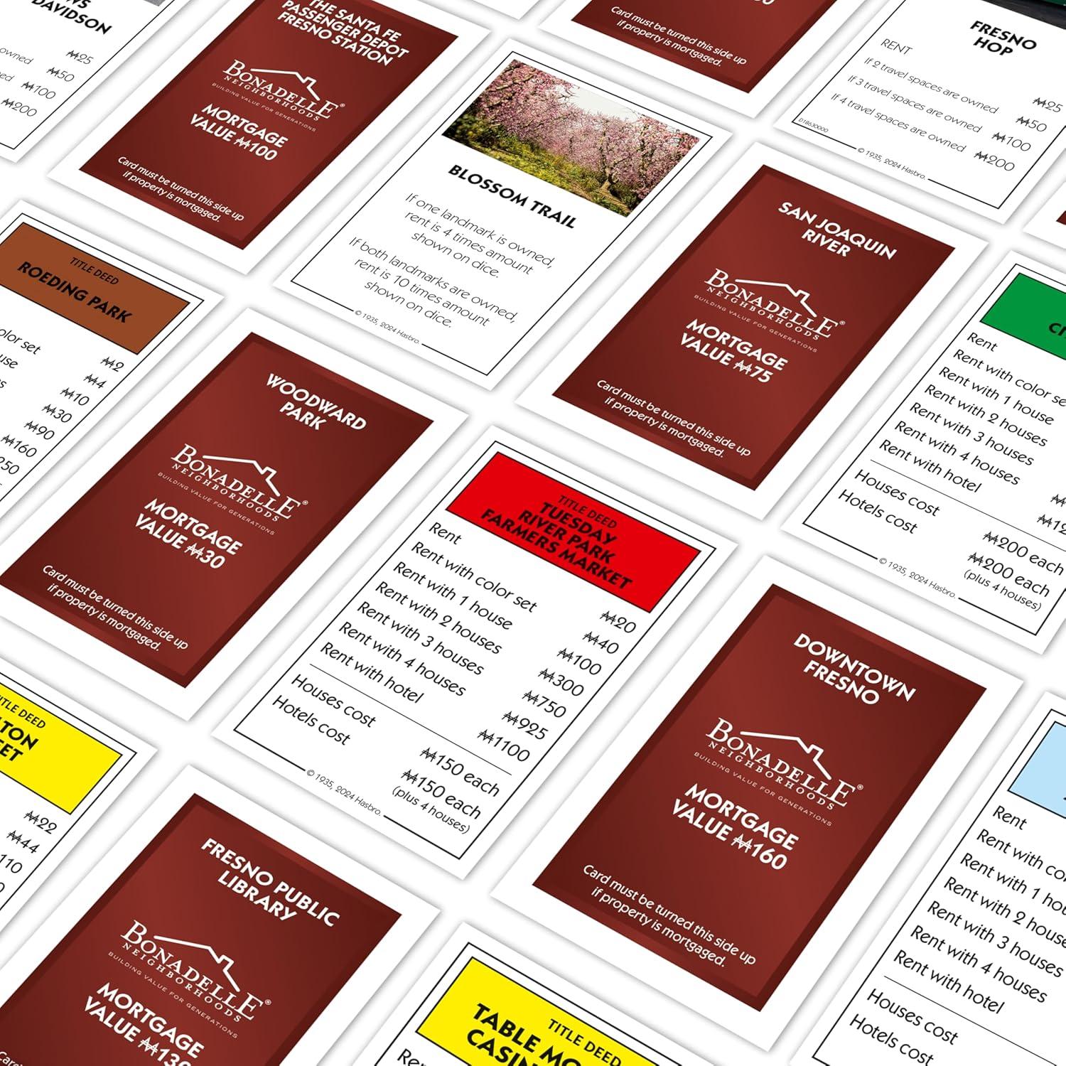 Monopoly Fresno CA - Juego de Mesa para 2-6 Jugadores