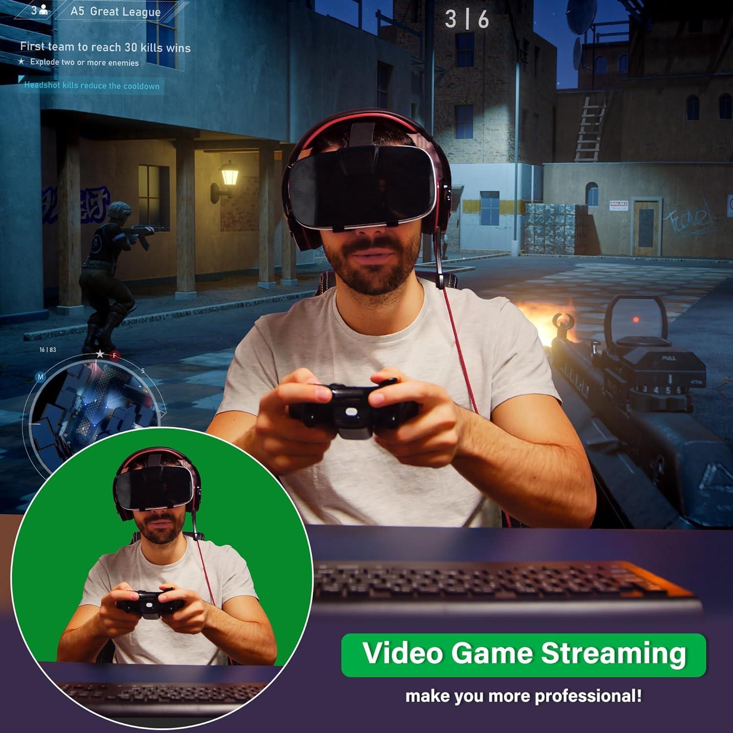 Kit de Fondo Verde Portátil CludPark 2.4x2.2m con Soporte Ajustable