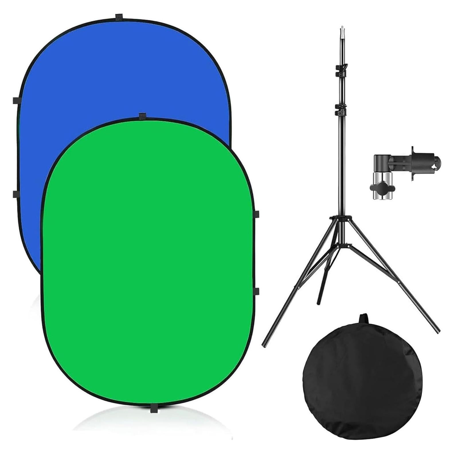 Fondo Chromakey 2 en 1 Verde y Azul YUOCU 150x200cm con Soporte