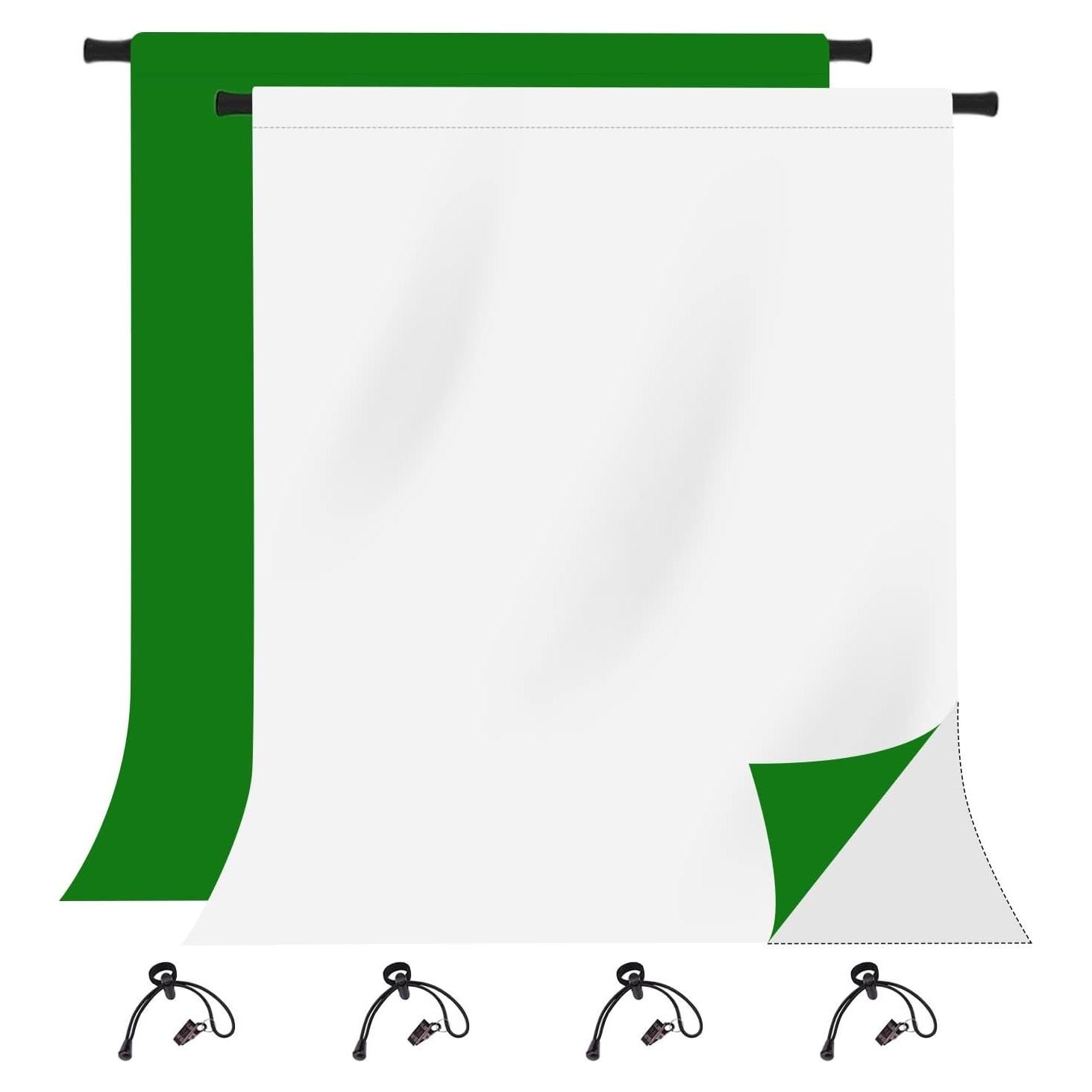 Fondo de Pantalla Reversible 2 en 1 KUSKX010 1.5x2.1m Verde Blanco