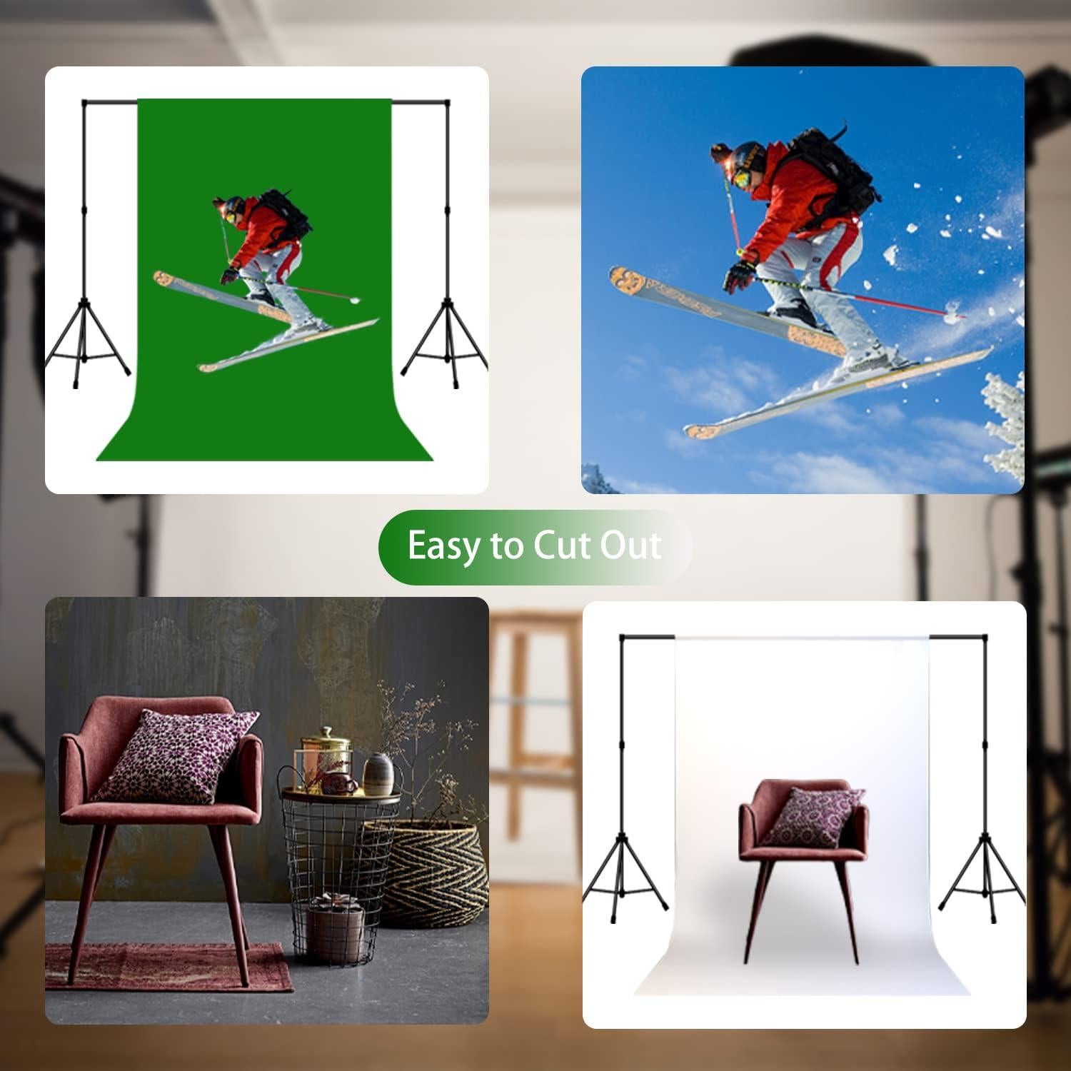 Fondo de Pantalla Reversible 2 en 1 KUSKX010 1.5x2.1m Verde Blanco