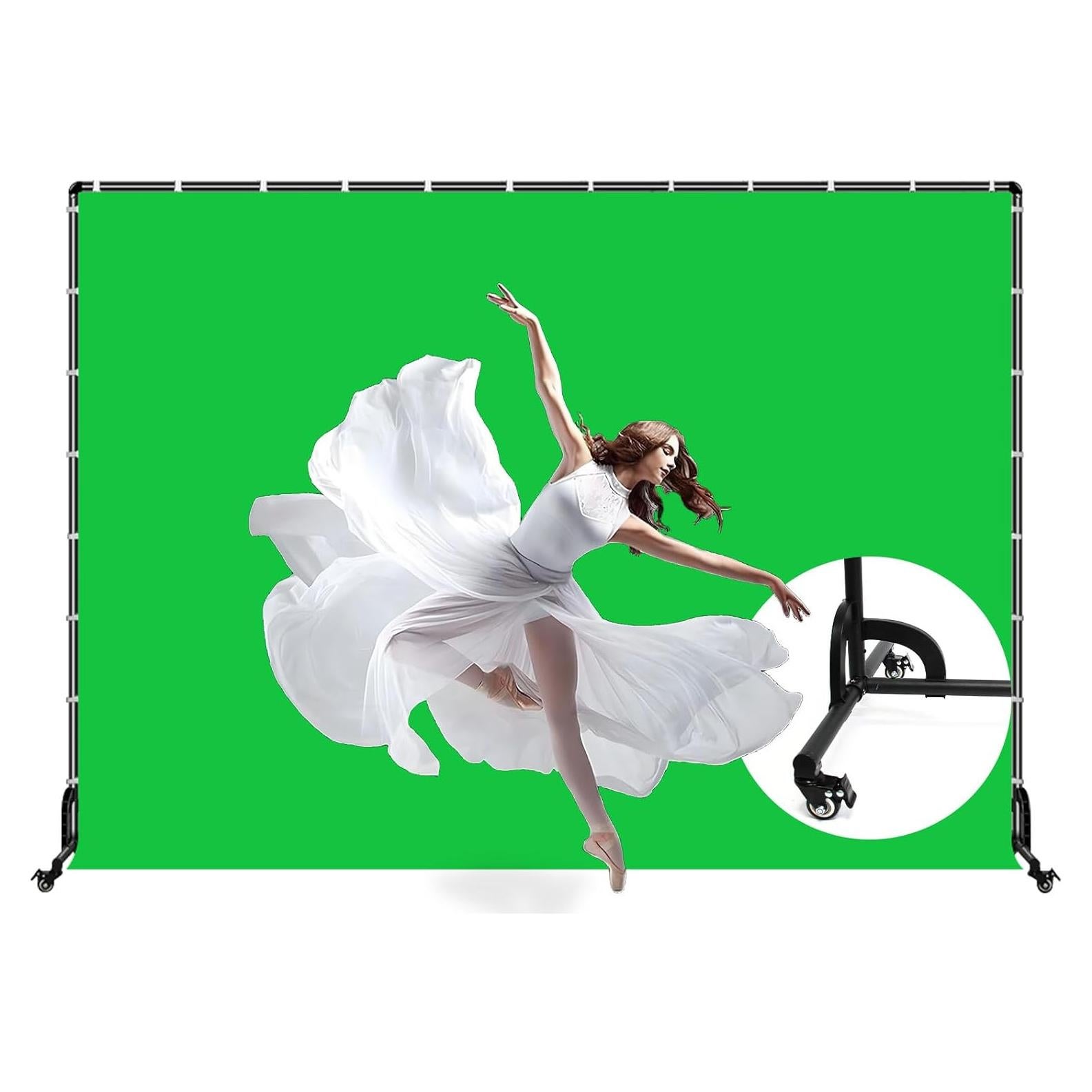 Soporte de Fondo Rodante BENOISON 10x2.13m Verde para Estudio