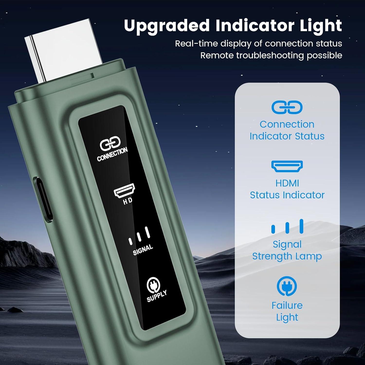 Transmisor Inalámbrico HD BHGift 50m 4K 1080P Pantalla Digital