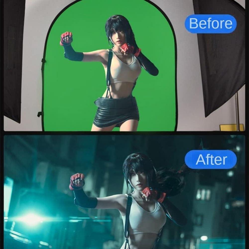 Fondo de Webcam Plegable Daugerlarss 101.6x149.9cm Verde/Azul