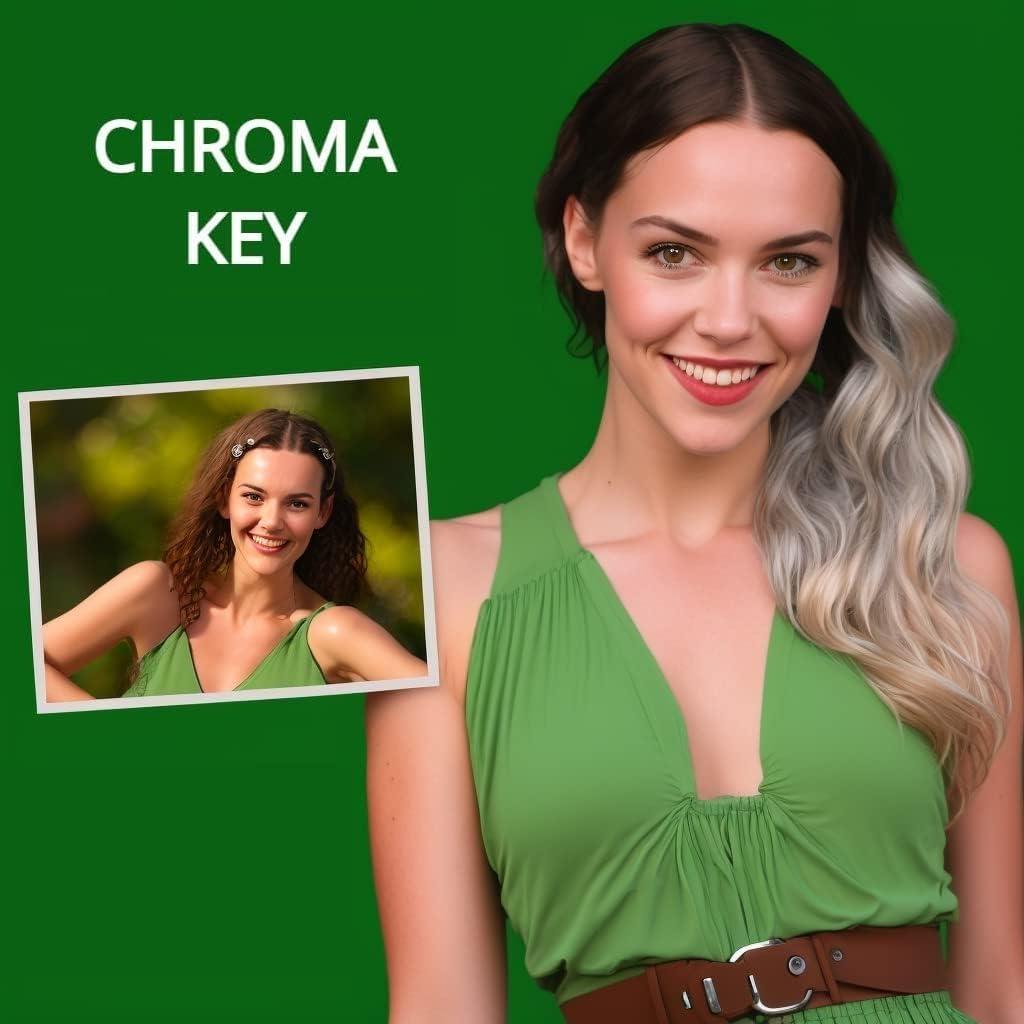 Fondo de Webcam Plegable Daugerlarss 101.6x149.9cm Verde/Azul