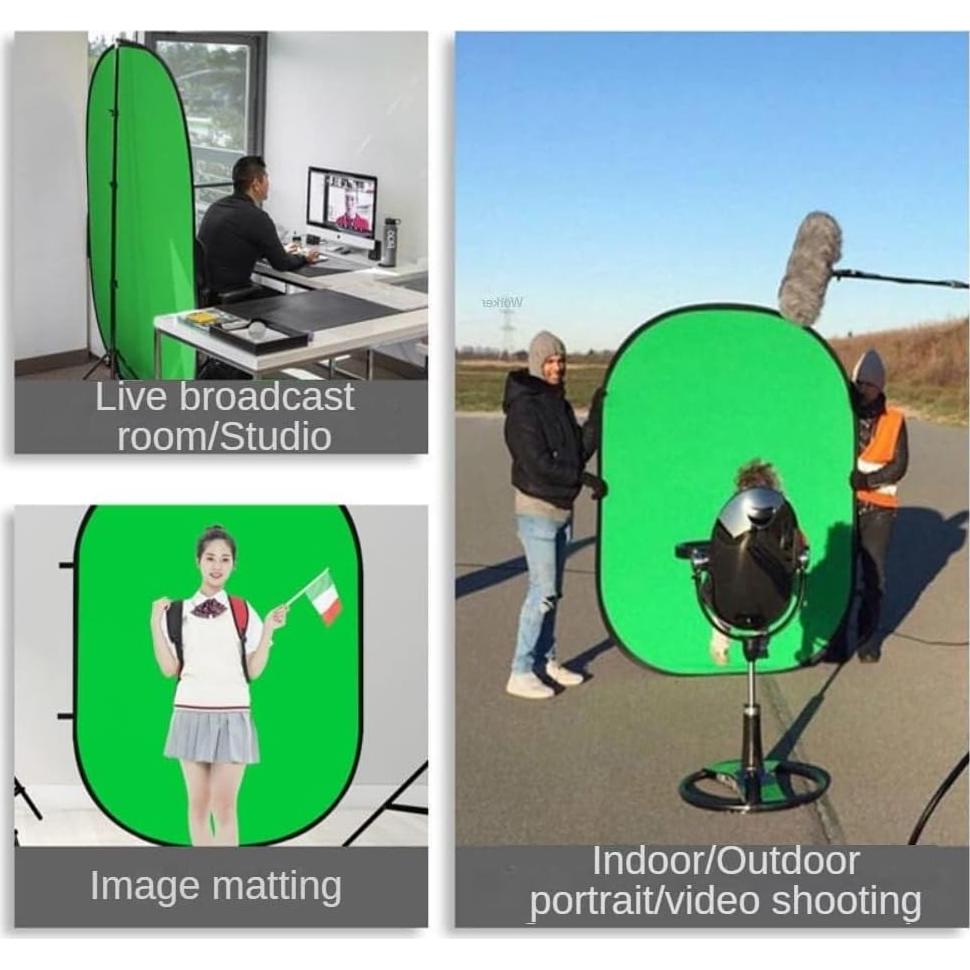 Fondo de Webcam Plegable Daugerlarss 101.6x149.9cm Verde/Azul