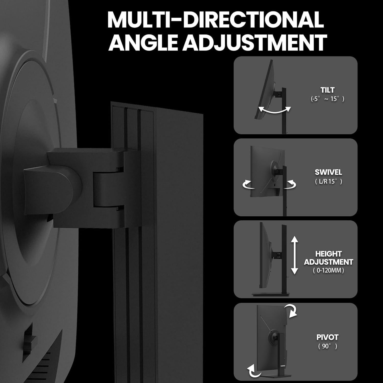 Monitor de Juegos CRUA 24.5" FHD 165Hz Ajustable FreeSync