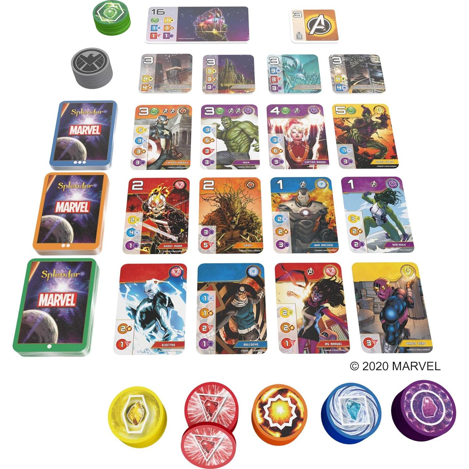 Juego de Mesa Marvel Splendor - Estrategia 2-4 Jugadores