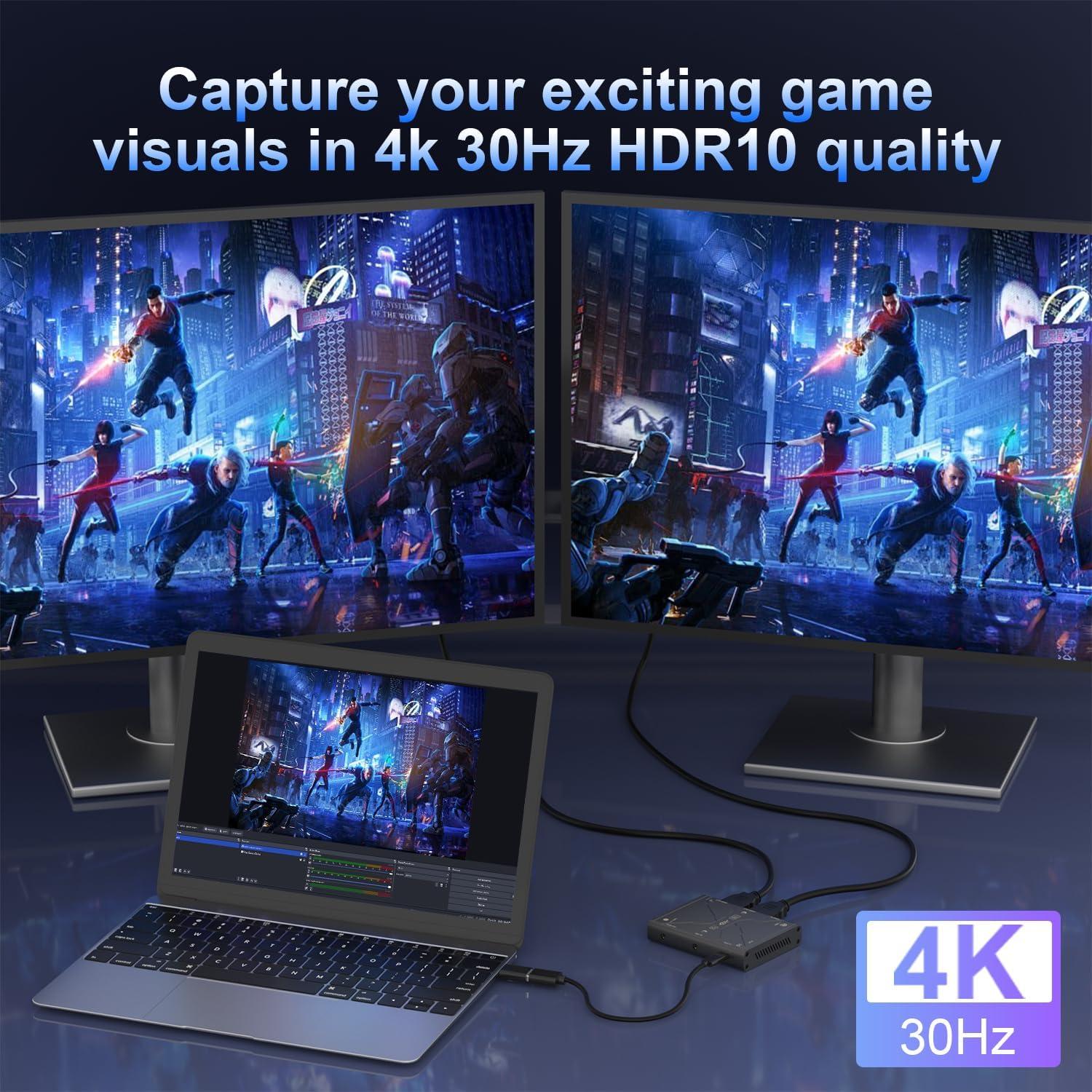 Tarjeta de Captura de Video 4K Gamorek HD4 - 4K30 HDR10, 1080P120