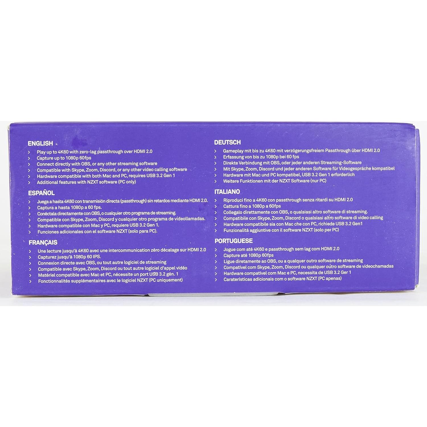 Capturadora USB NZXT Signal HD60 Full HD 1080p - Passthrough