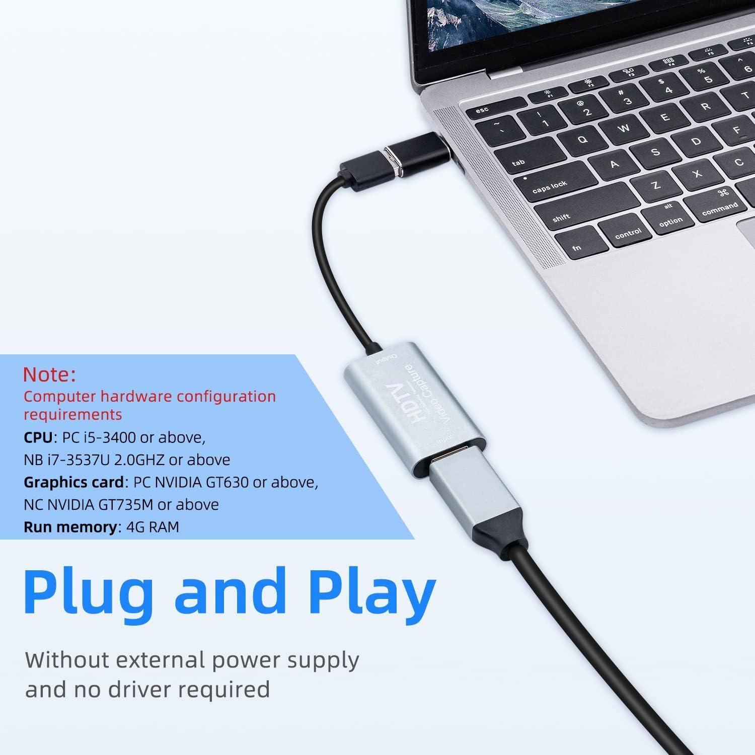 Tarjeta de Captura de Video Mcbazel HDMI a USB C 1080p 60fps