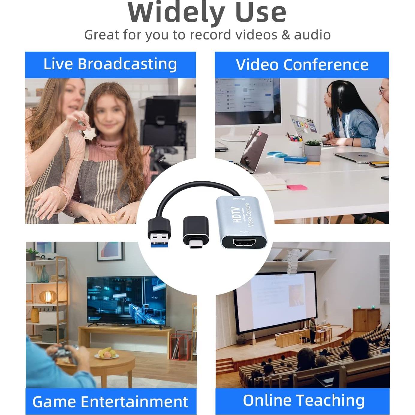 Tarjeta de Captura de Video Mcbazel HDMI a USB C 1080p 60fps