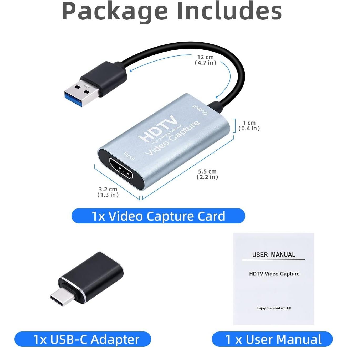Tarjeta de Captura de Video Mcbazel HDMI a USB C 1080p 60fps