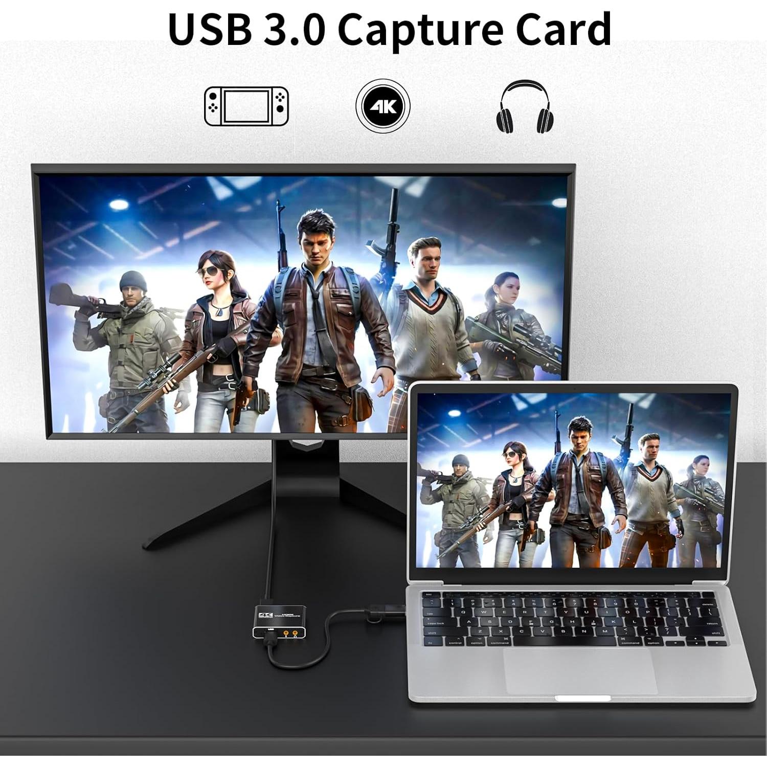 Tarjeta de Captura de Video Tihokile 4K 60FPS USB 3.0 HDMI