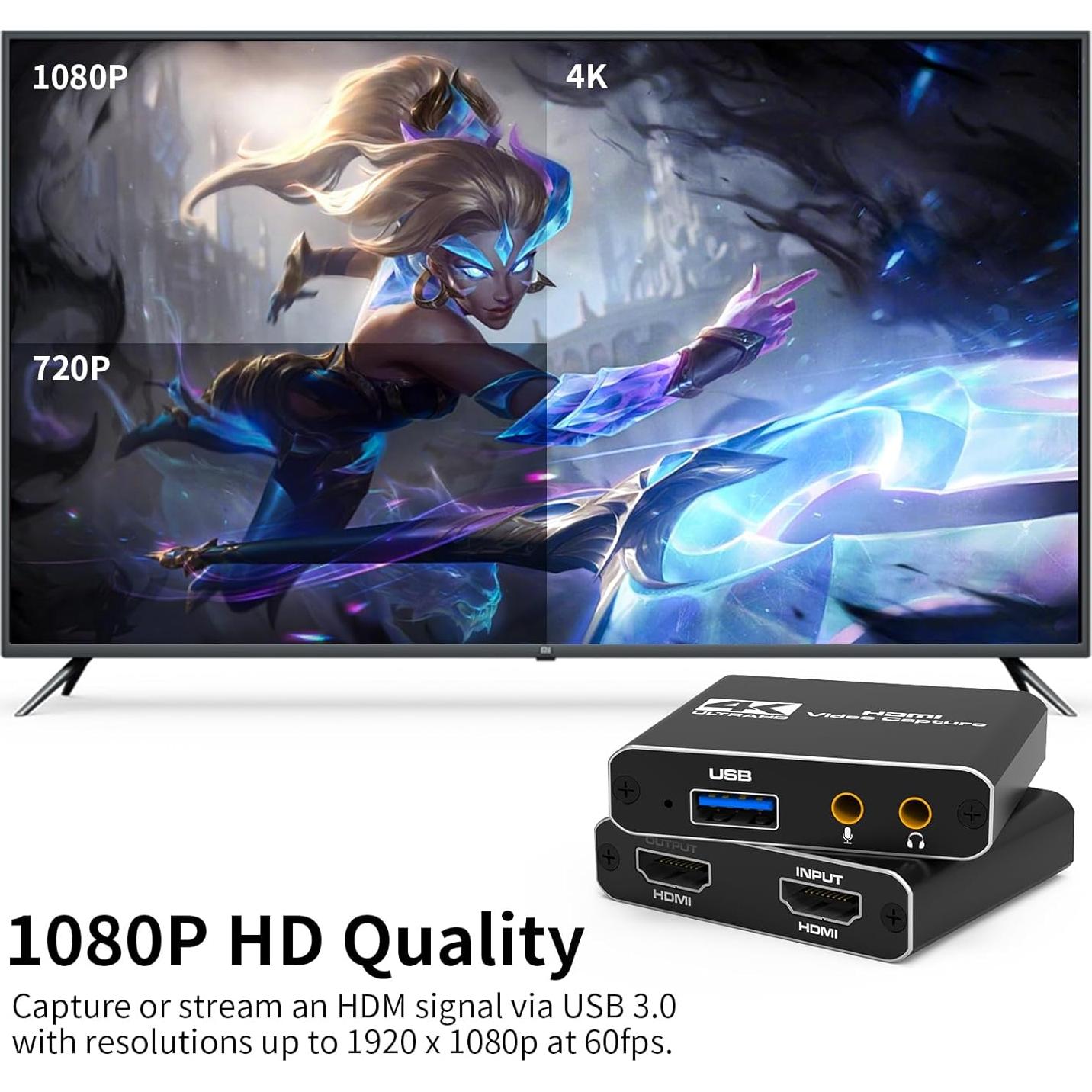 Tarjeta de Captura de Video Tihokile 4K 60FPS USB 3.0 HDMI