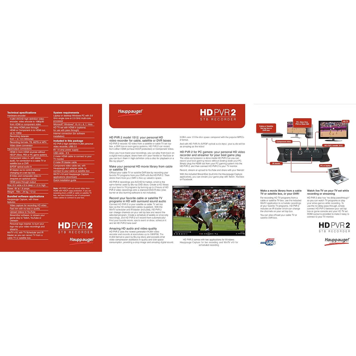 Grabador de Video HD Hauppauge 1512 con Audio Digital SPDIF