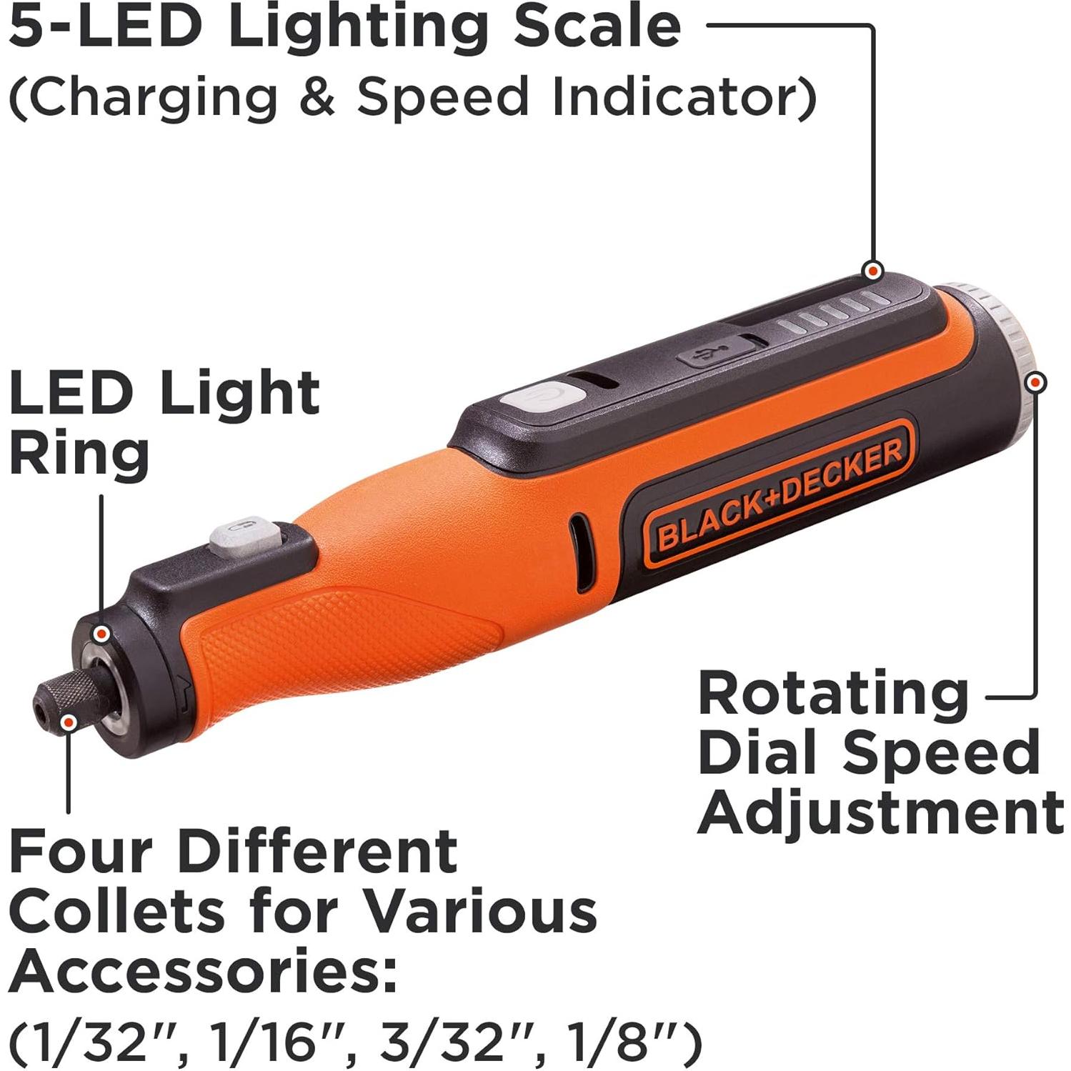 beyond by BLACK+DECKER 8V MAX* Rotary Tool with Accessory Kit, Versatile, Cordless, 35-Piece (BCRT8K35APB)