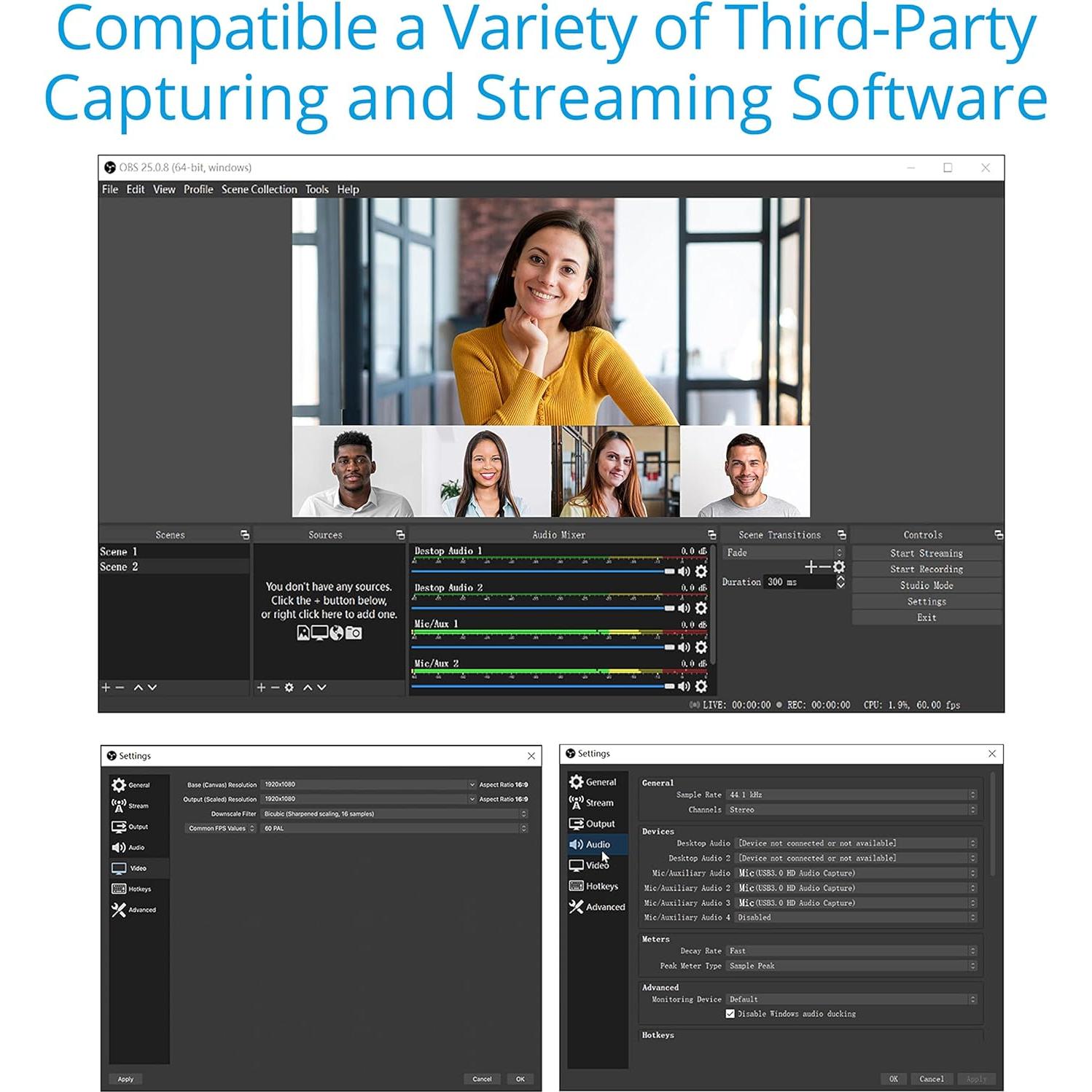 gofanco USB 3.0 HDMI Video Capture Device – Capture, Stream, Share Gameplay, Game Capture, up to 4K @30Hz and 1080p @120Hz, Low Latency for Xbox, PS, Nintendo Game Consoles (CaptureHD4K)