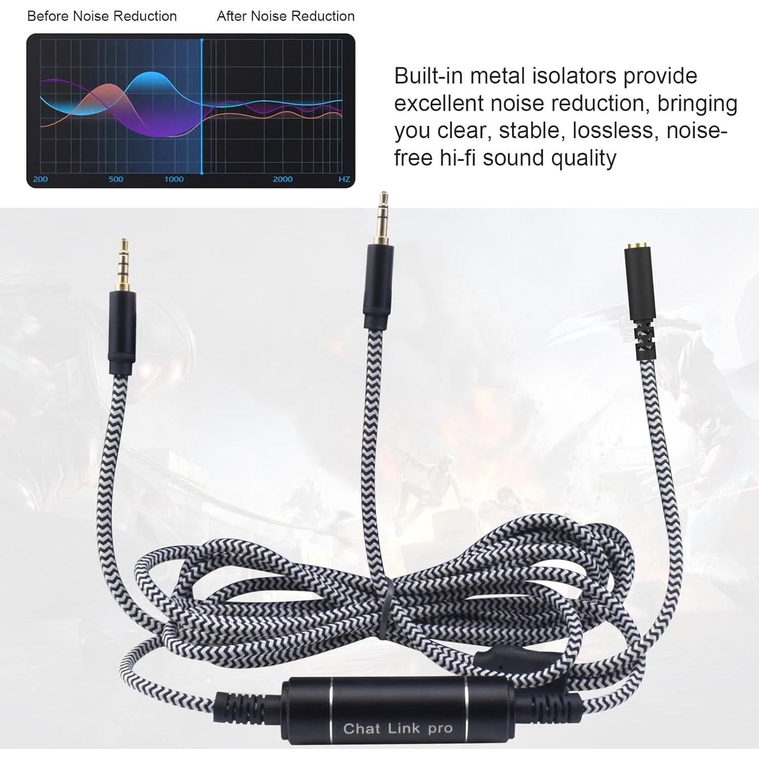 Replacement Chat Link Pro Audio Adapter for Elgato Series Gaming Capture Card, Compatible with Nintendo Switch, PS5, PS4, Capture Voice Chat, Game Sounds, 9.2Ft Extension Cable (3.5mm Jack)