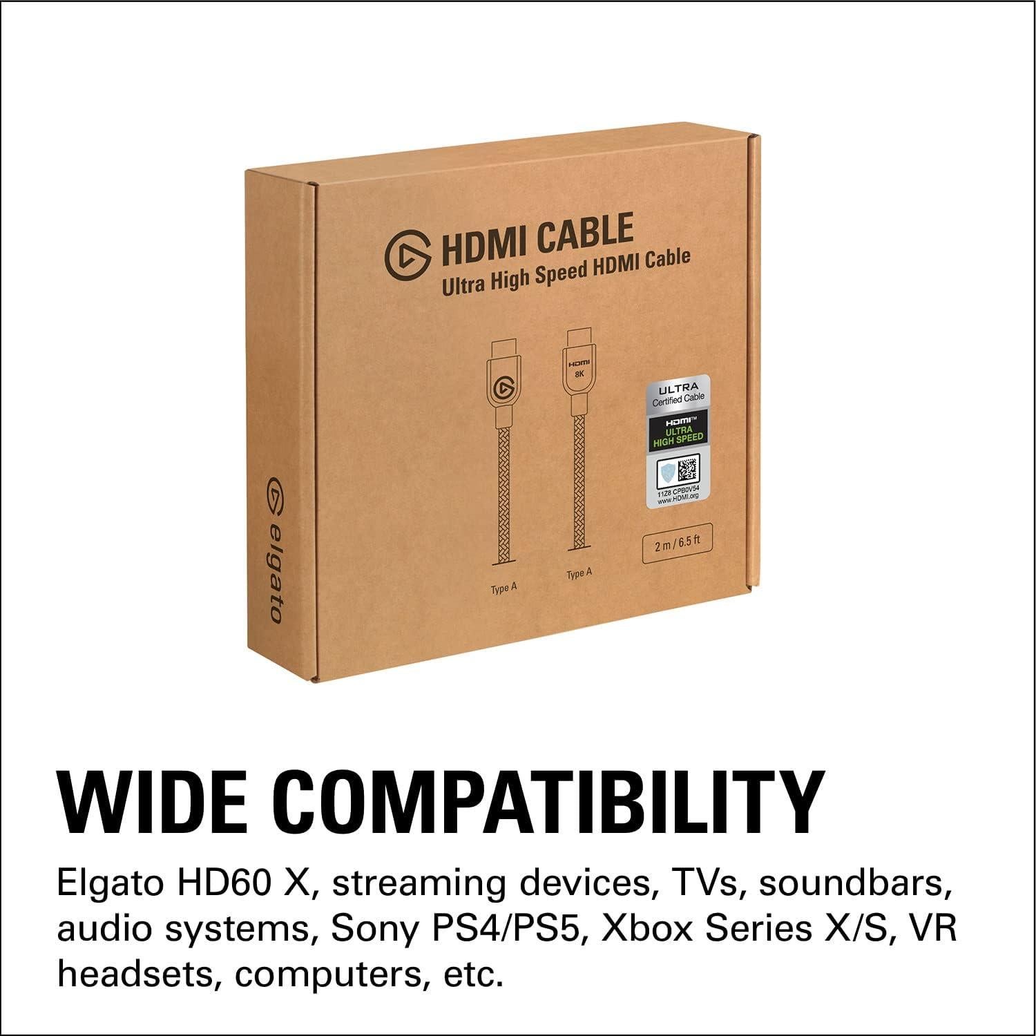 Cable HDMI 2.1 Elgato Ultra Alta Velocidad 2m 48 Gbit/s 8K 4K