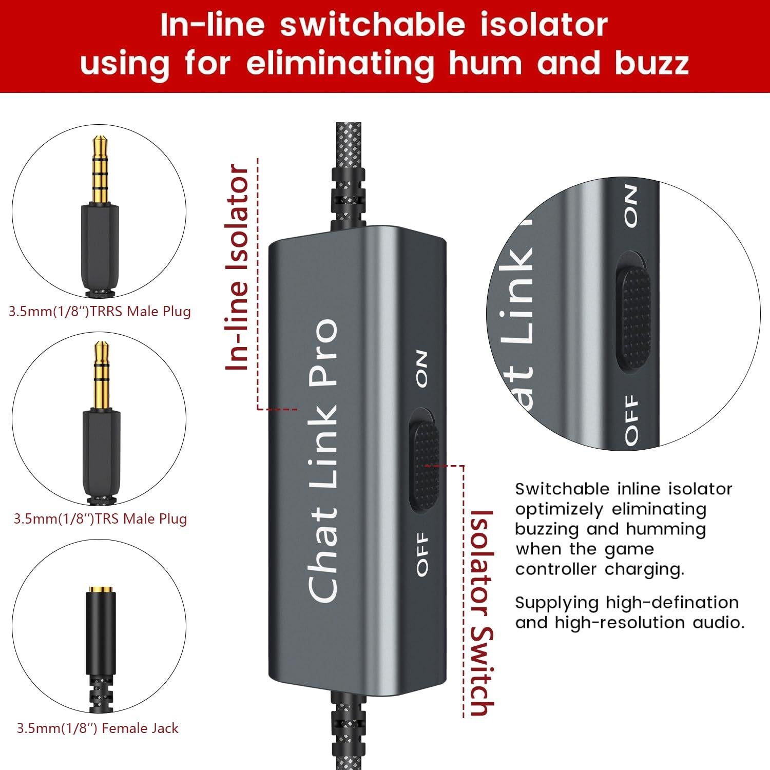 Cable de enlace de chat Pro LecLooc 2m para Elgato HD60 y consolas