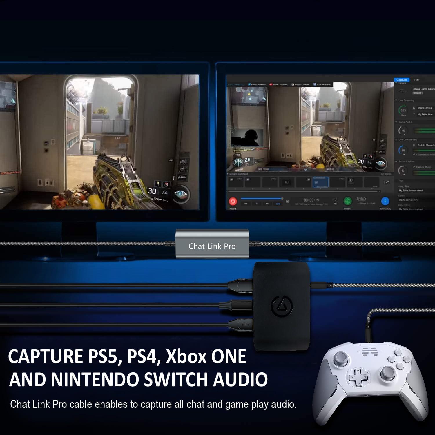 Cable de enlace de chat Pro LecLooc 2m para Elgato HD60 y consolas