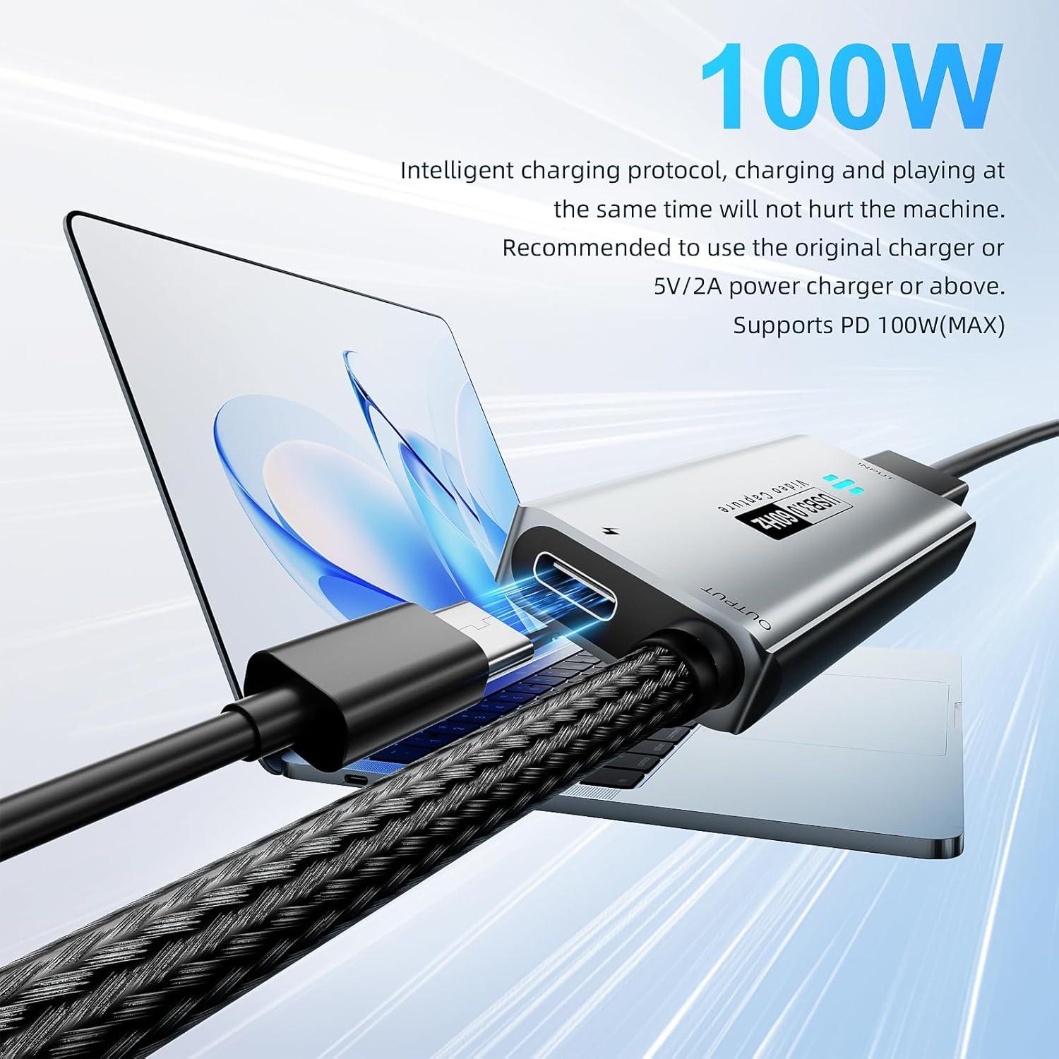 USB 3.0 Video Capture Card, HDMI to USB-A/C Capture Card with pd, 1440P 30fps & 1080P 60fps Video Capture, for Streaming, Teaching,Gaming, Video conferencing or Live Broadcasting