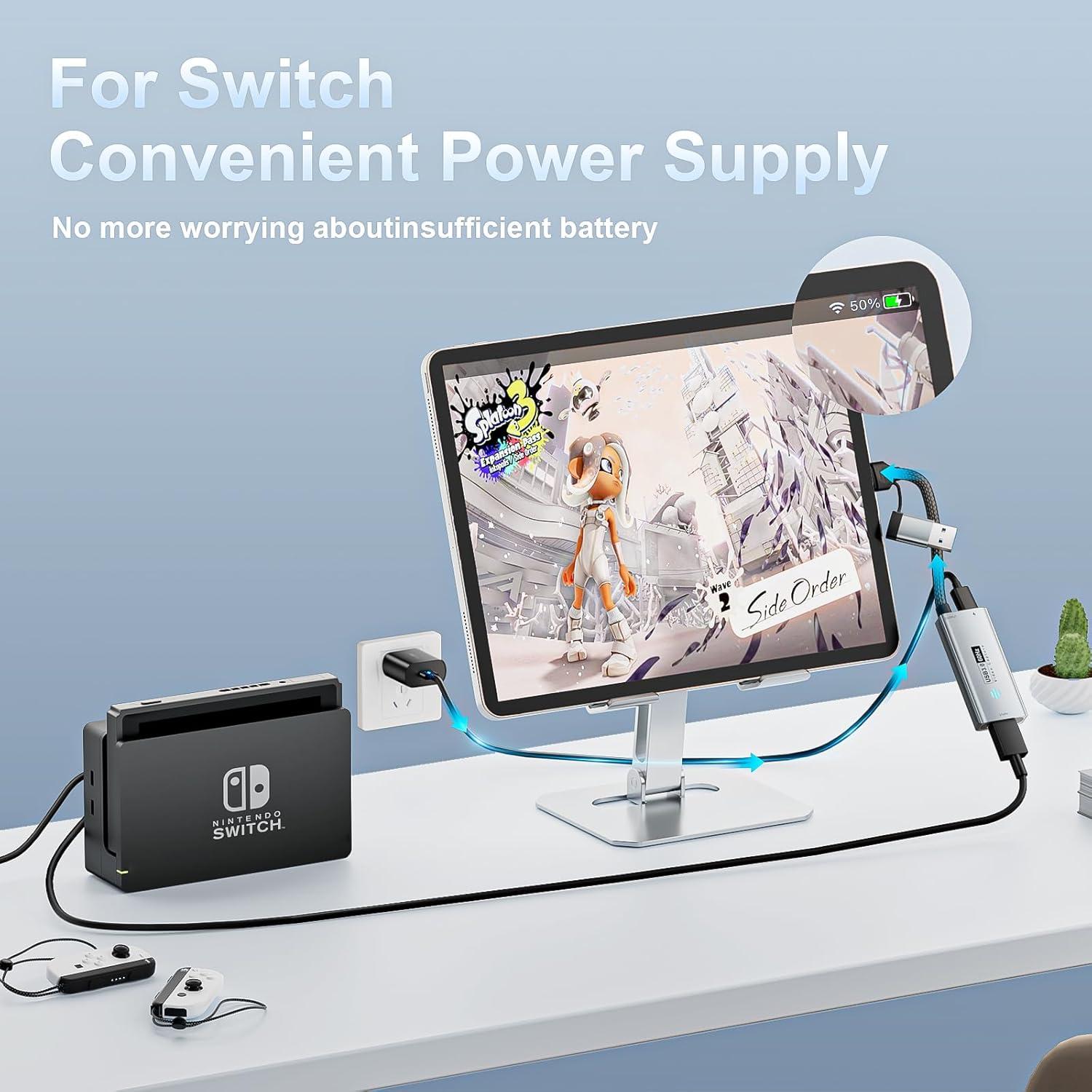 USB 3.0 Video Capture Card, HDMI to USB-A/C Capture Card with pd, 1440P 30fps & 1080P 60fps Video Capture, for Streaming, Teaching,Gaming, Video conferencing or Live Broadcasting