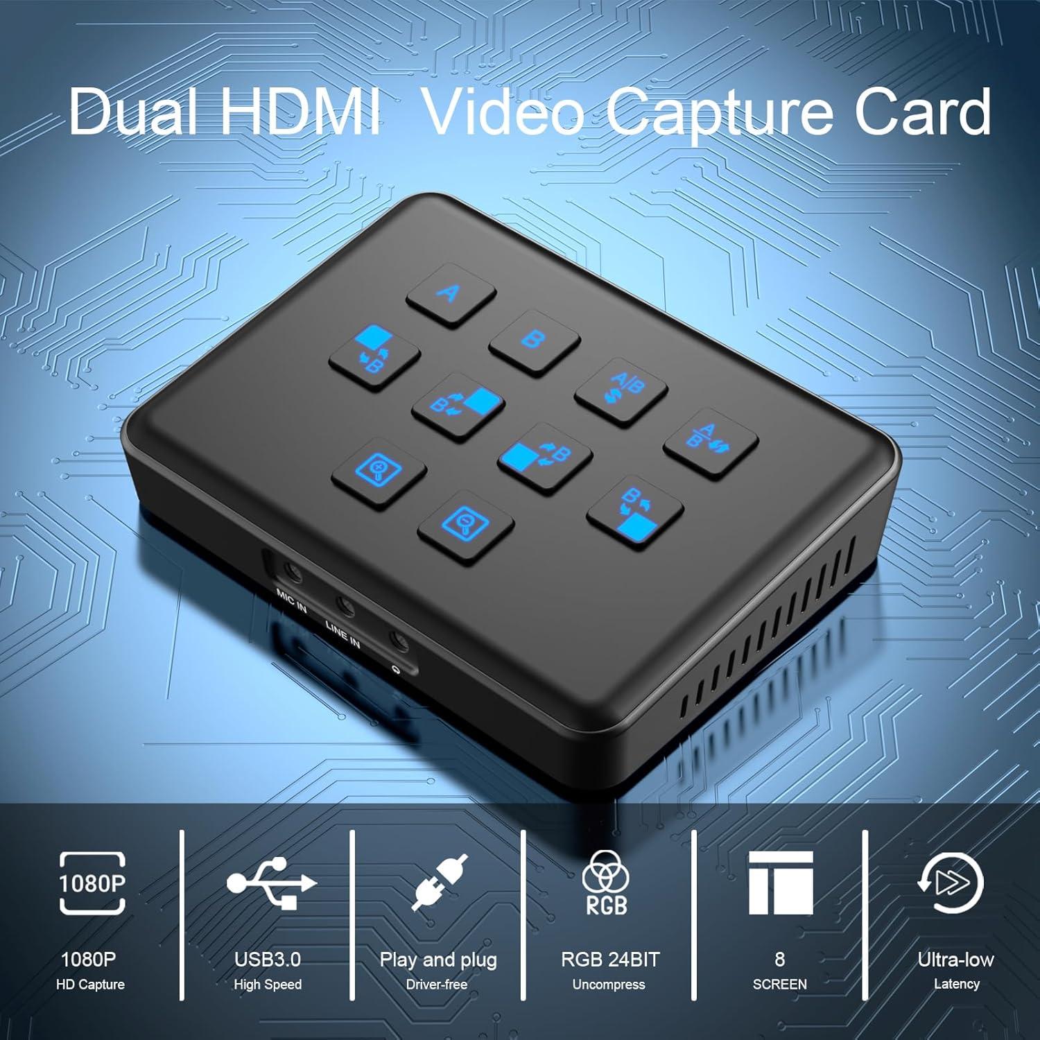 Tarjeta de Captura HDMI Dual Qonakism 1080p60 USB 3.0