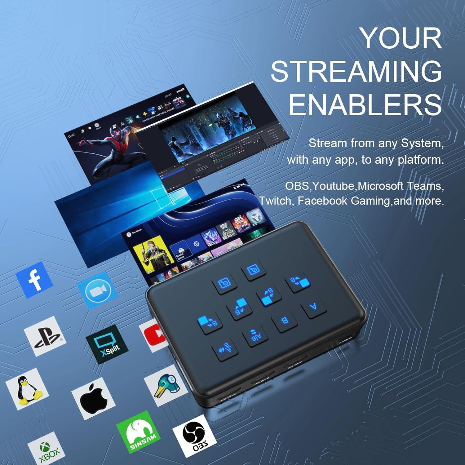 Tarjeta de Captura HDMI Dual Qonakism 1080p60 USB 3.0