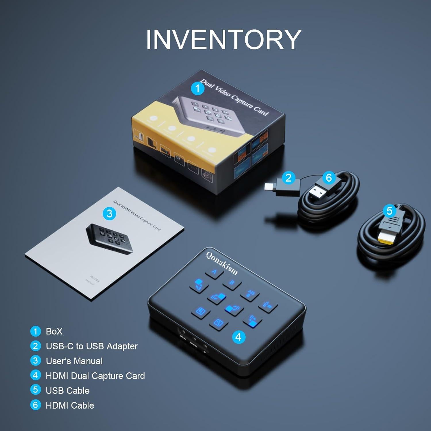 Tarjeta de Captura HDMI Dual Qonakism 1080p60 USB 3.0