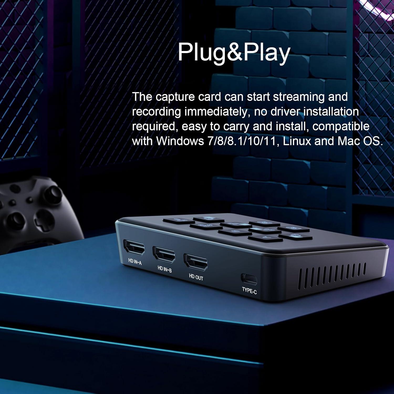 Tarjeta de Captura HDMI Dual Qonakism 1080p60 USB 3.0