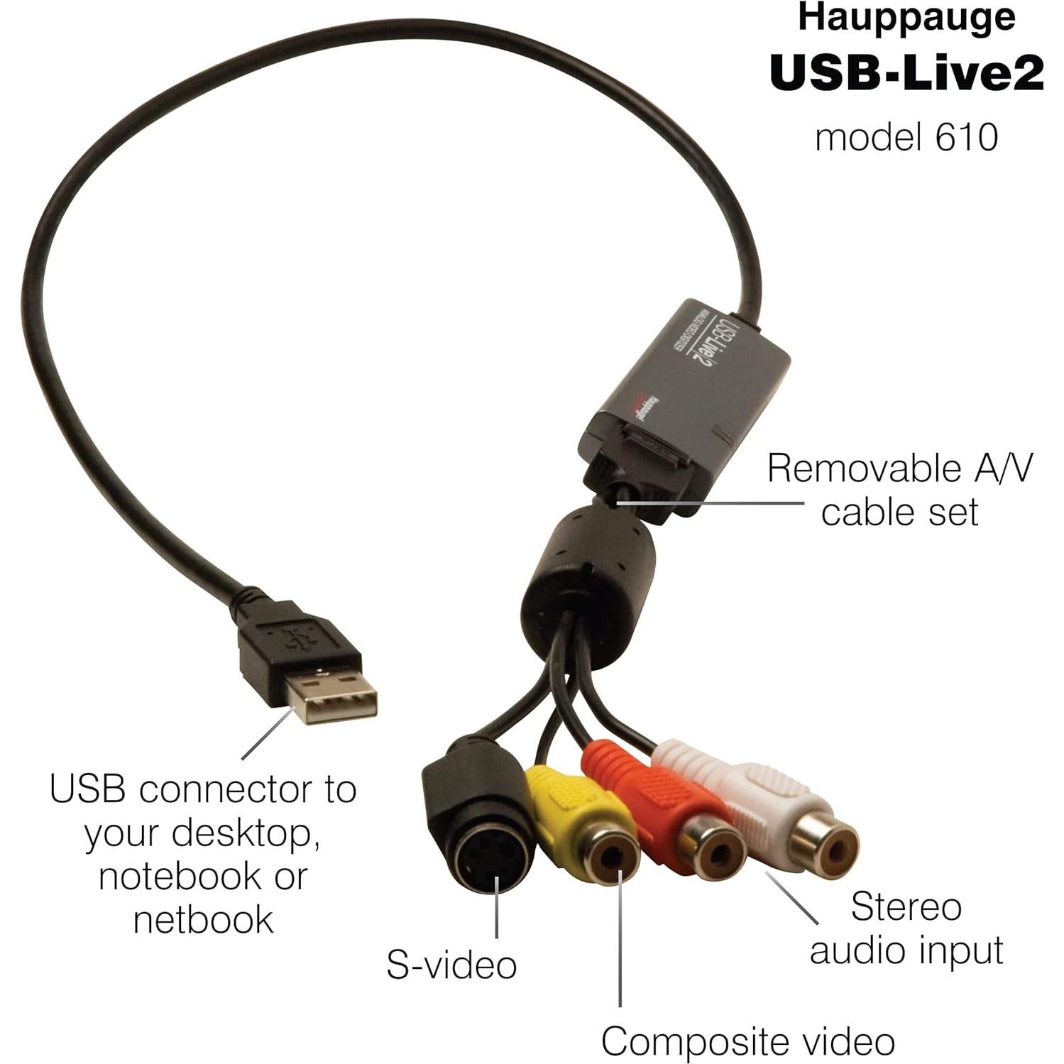 Digitalizador de Video Analógico Hauppauge 610 USB-Live2