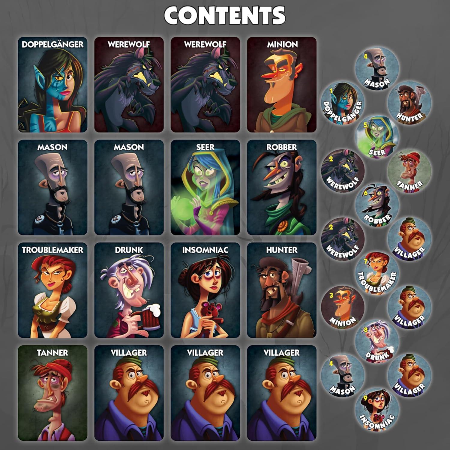 Juego de Fiesta Una Noche Ultimate Hombre Lobo - 3 a 10 Jugadores