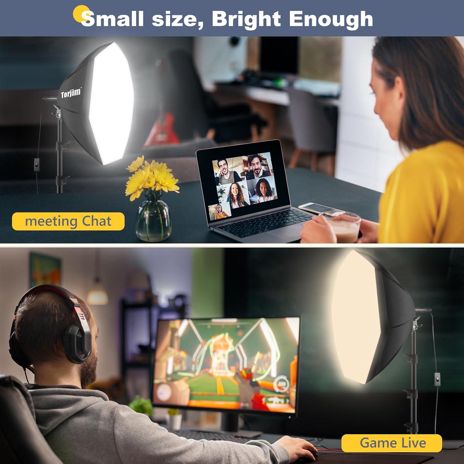 Kit de Iluminación Softbox Torjim 50x50cm con Bombillas LED 85W