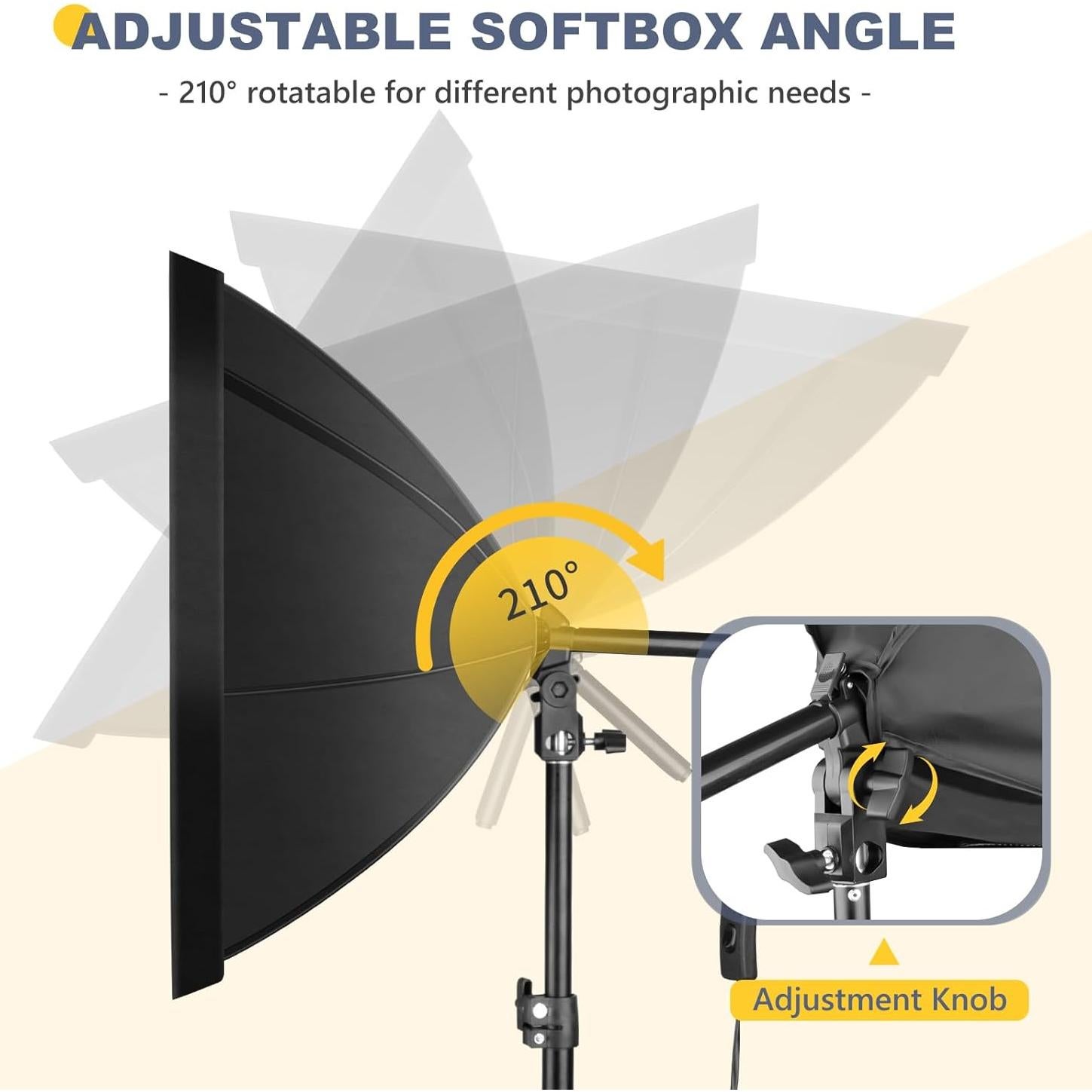 Kit de Iluminación Softbox Torjim 20" con Bombilla LED 85W