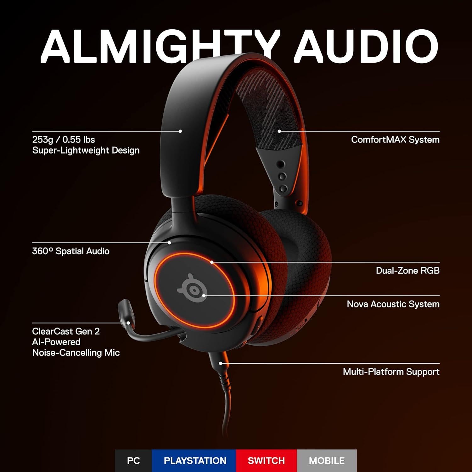 Auricular para Juegos SteelSeries Arctis Nova 3 - Sonido Arctis