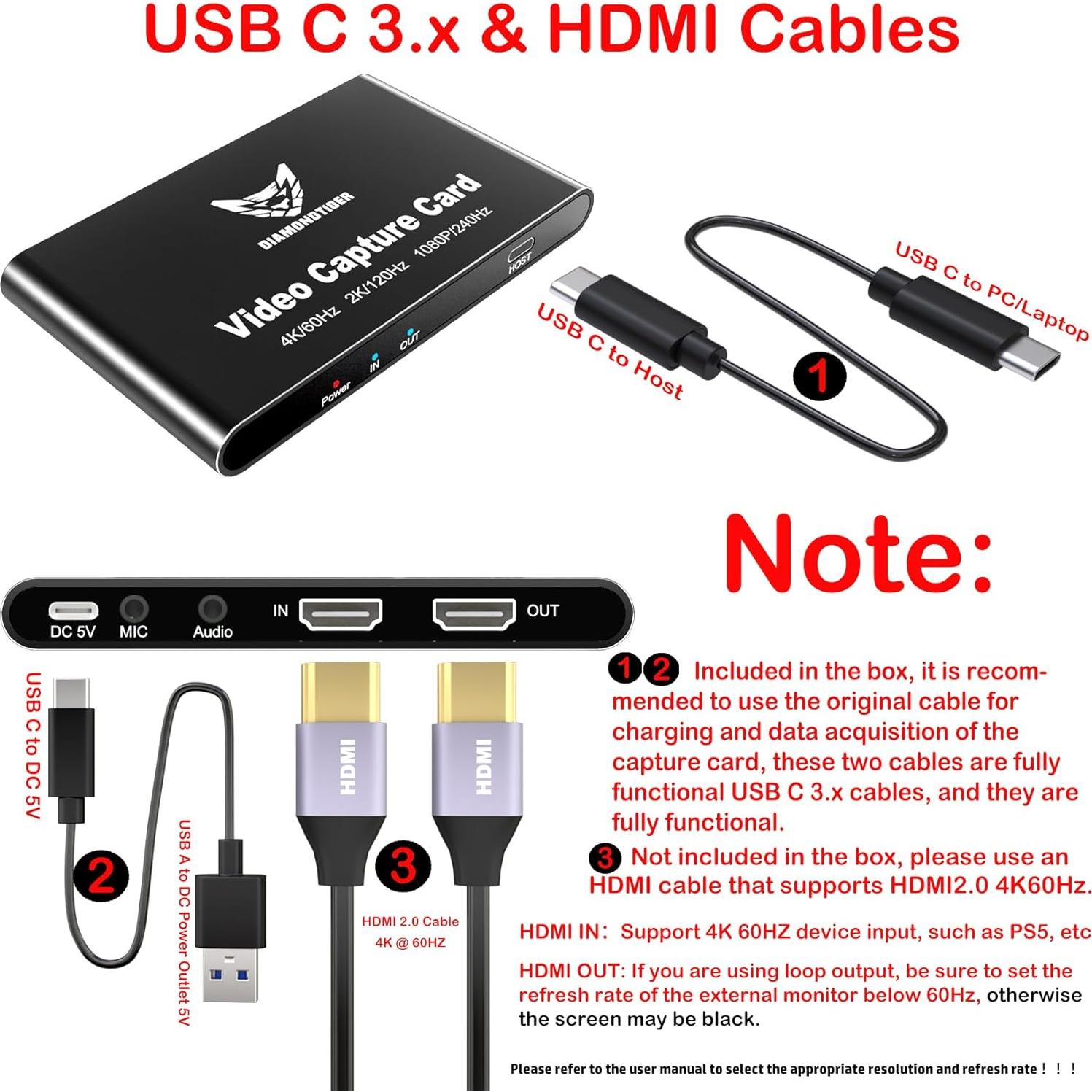 Tarjeta de Captura HDMI 4K 60Hz DiamondTiger YZ-F019