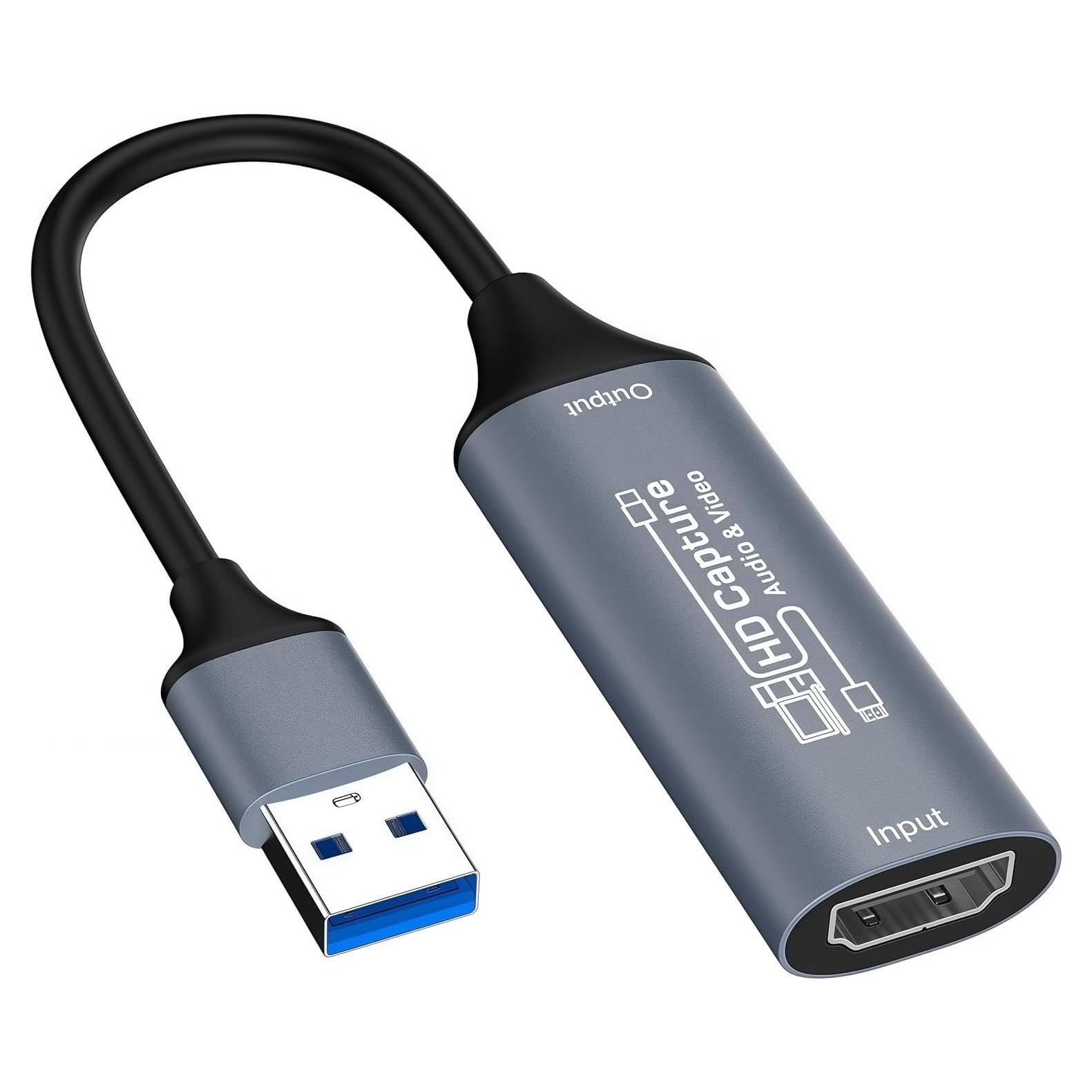 Video Capture Card, HDMI to USB Capture Card for Streaming, 1080P 60fps Video Capture Device for Game Recording, Compatible for Windows,Quest 3, Switch, OBS, PS4/PS5