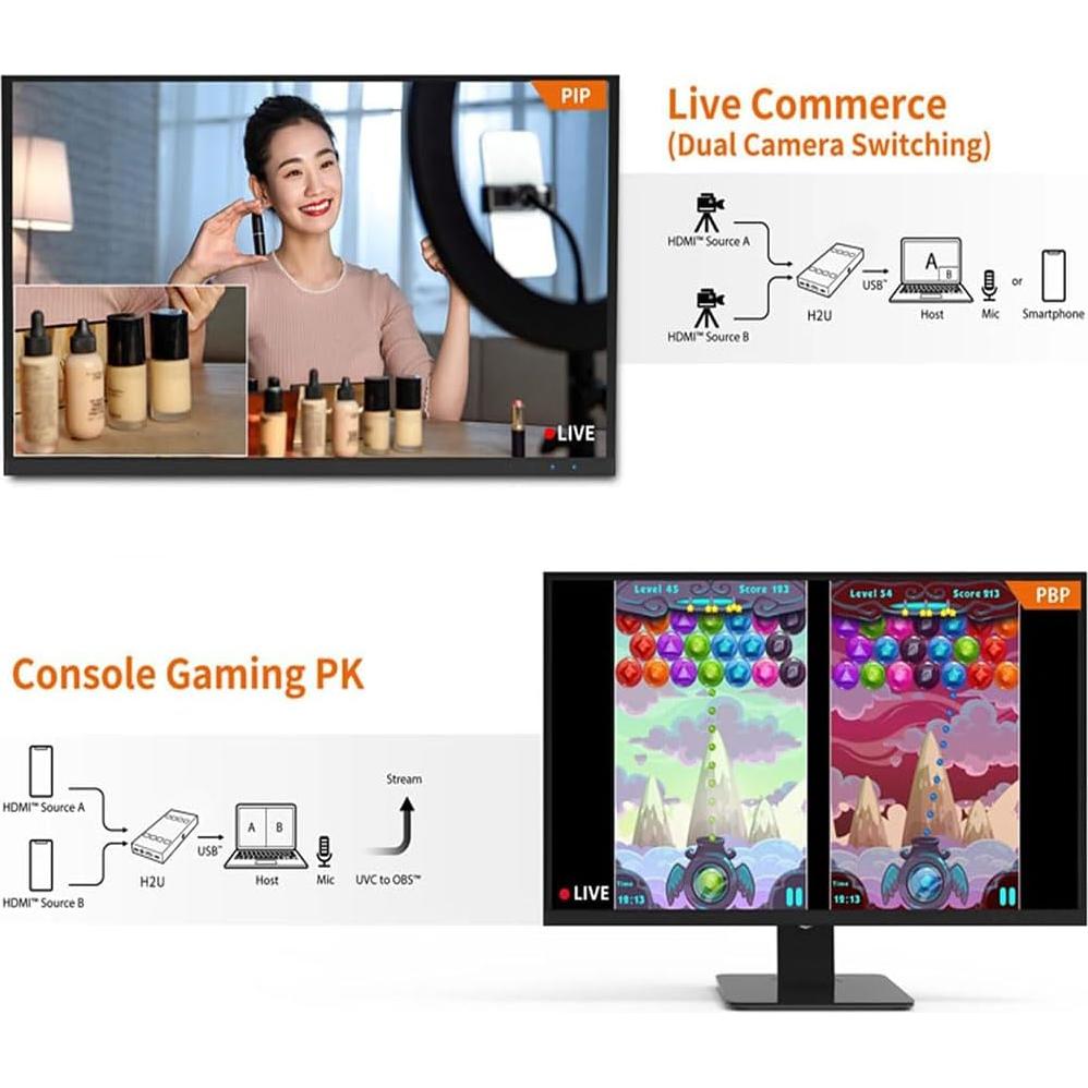 Tarjeta de Captura HDMI 4K CamKoo H2U 2 Entradas 1 Salida