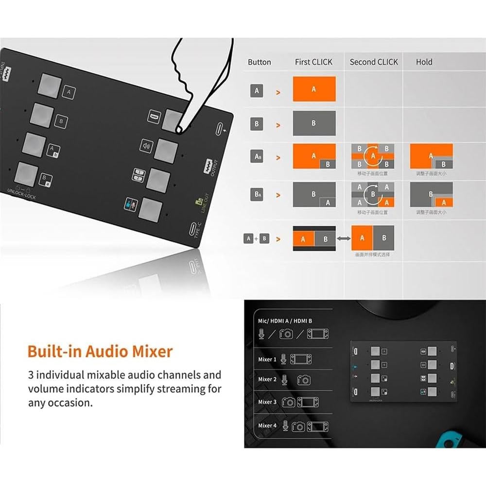 Tarjeta de Captura HDMI 4K CamKoo H2U 2 Entradas 1 Salida