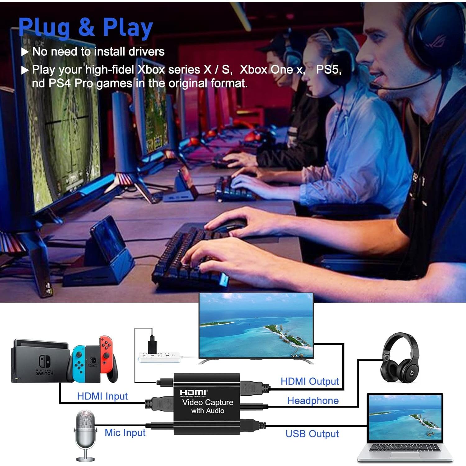 Tarjeta de Captura de Video HDMI NEWCARE 1080p 60fps USB 2.0