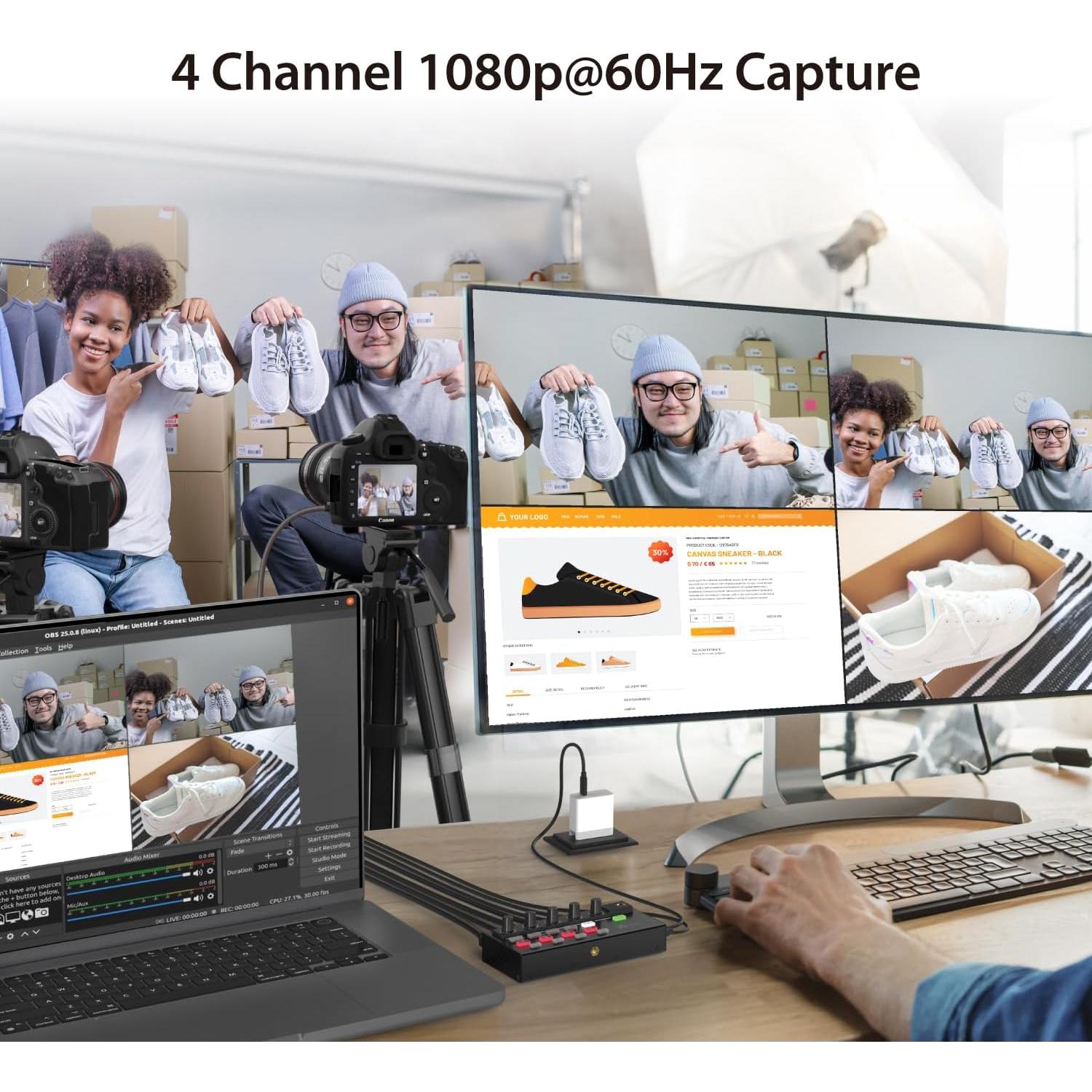Estación de Transmisión en Vivo j5create JVA08 HDMI 1080p