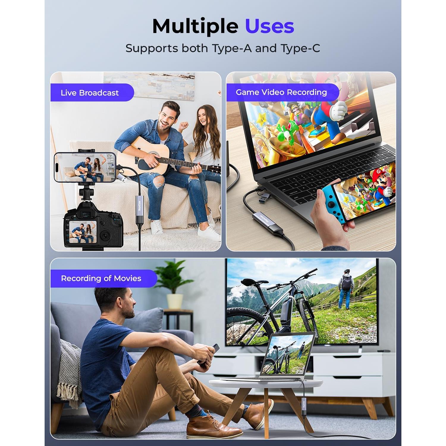 Tarjeta de Captura HDMI 4K RayCue USB-C 1080P para Juegos