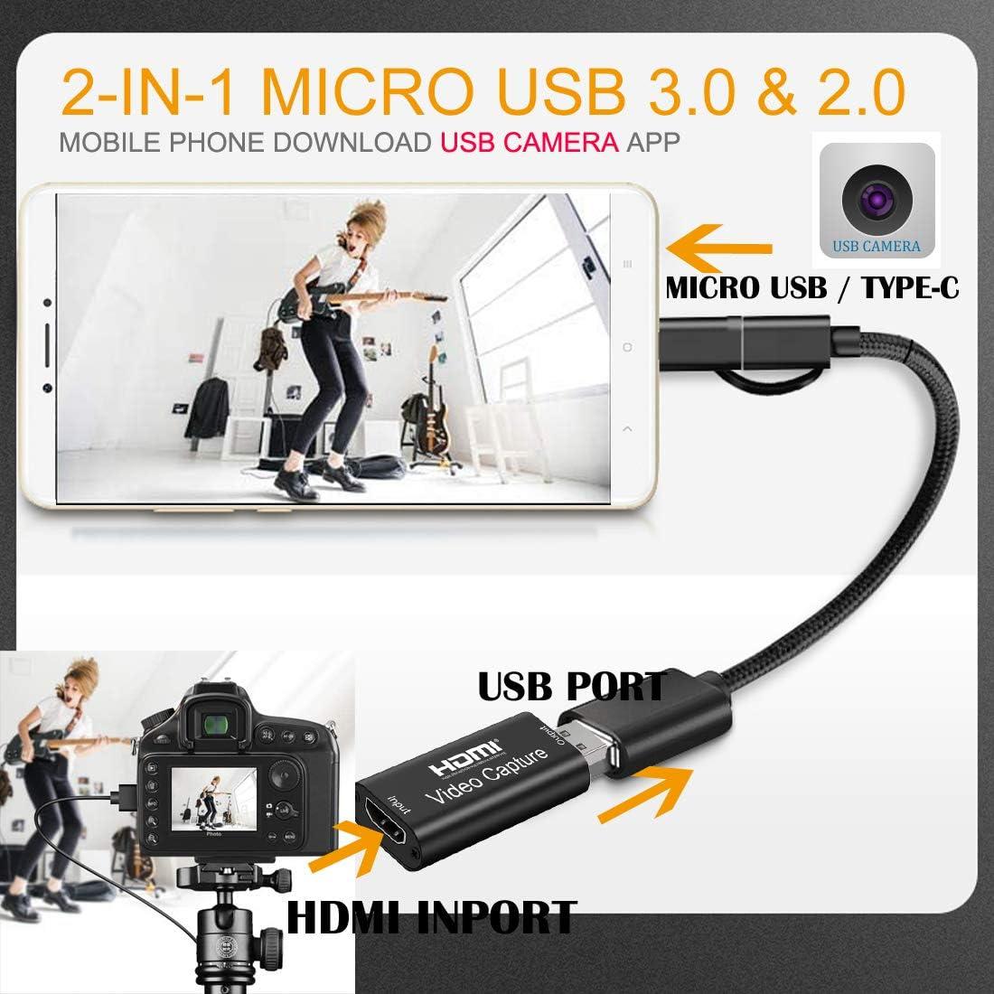 Tarjeta de Captura de Video GRACETOP 1080P HDMI a USB Type-C