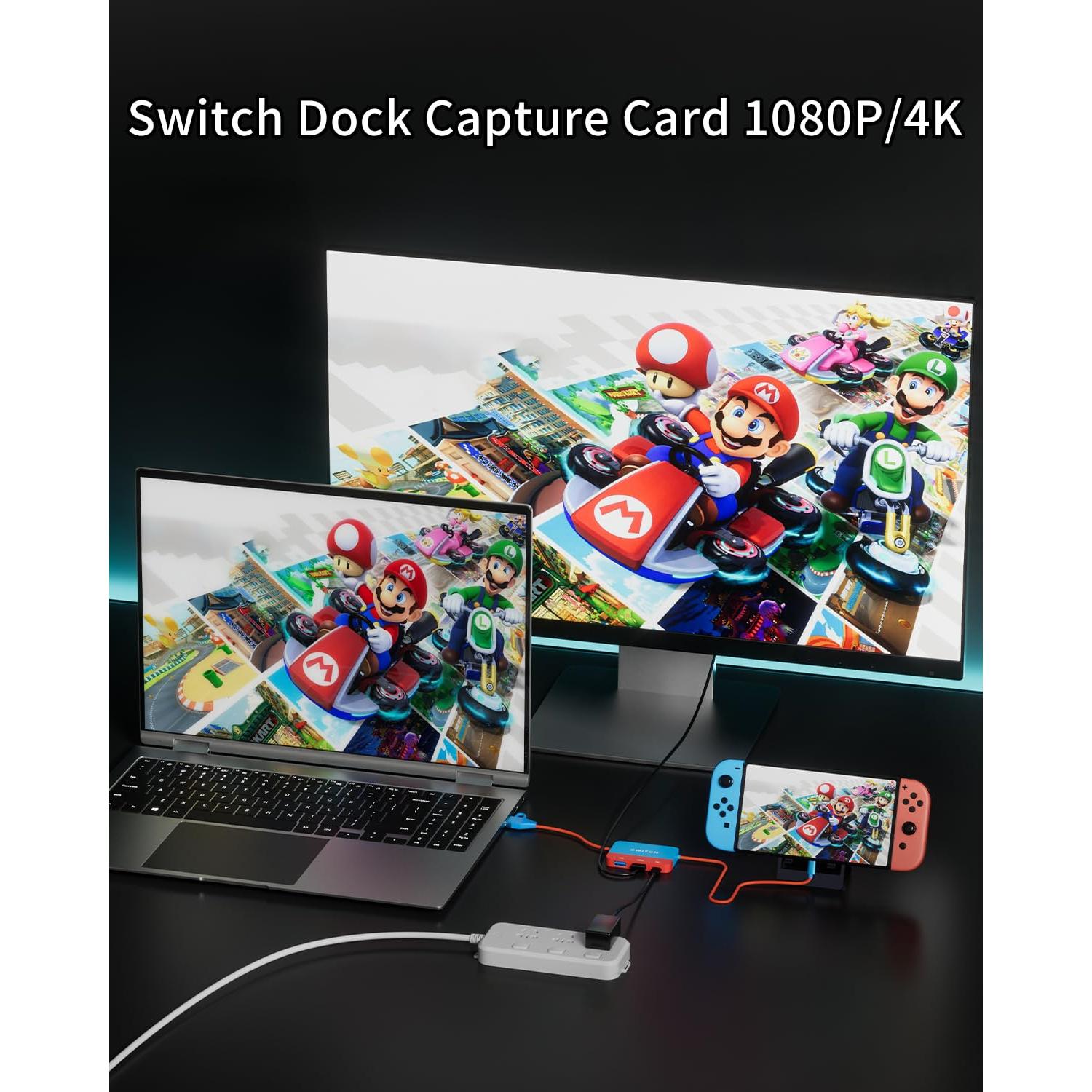 Estación de Acoplamiento y Captura YIGORN para Nintendo Switch 1080P