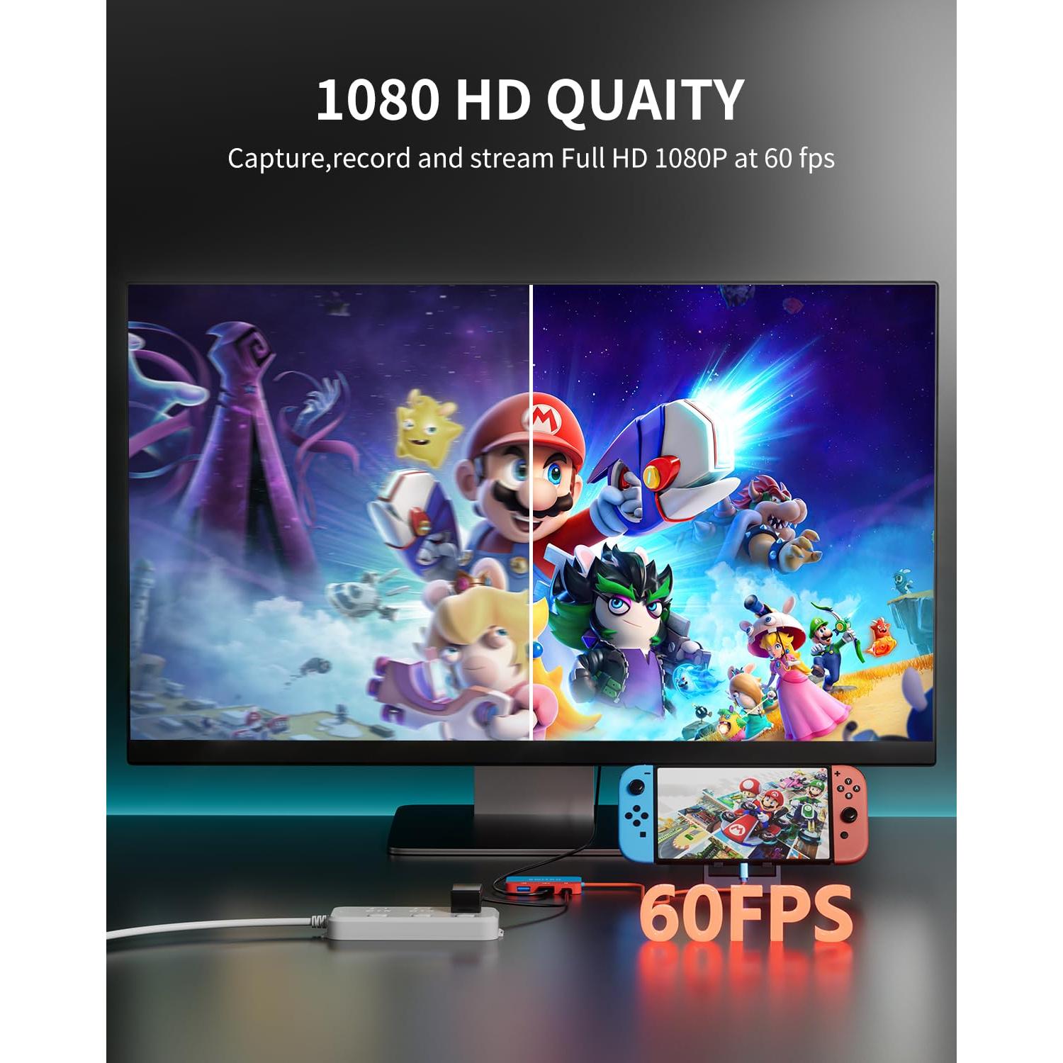 Estación de Acoplamiento y Captura YIGORN para Nintendo Switch 1080P